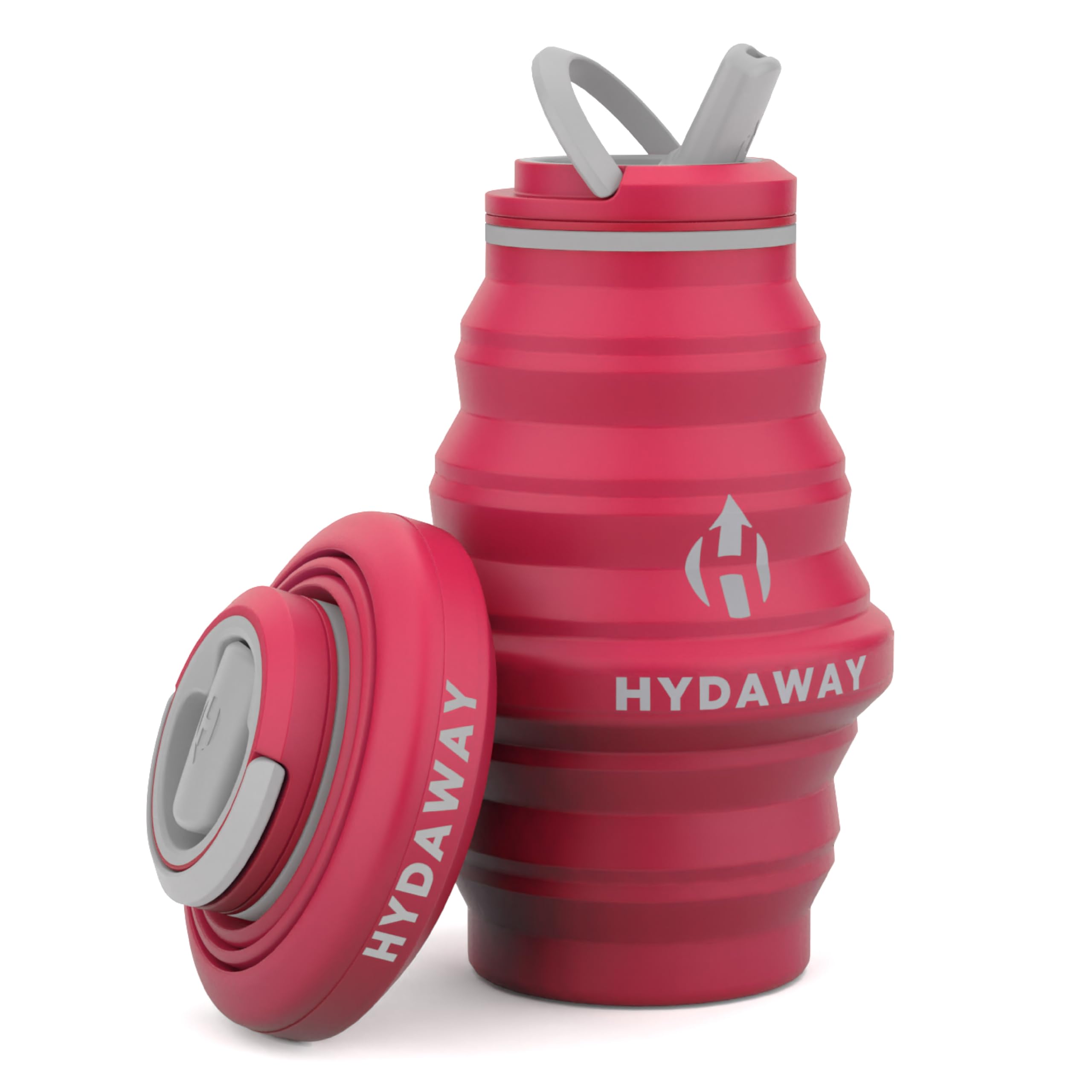 HYDAWAY - Bouteille d'eau pliable, couvercle à rabat, facile à emporter, pratique lors de vos déplacements, silicone de qualité alimentaire, 500 ml
