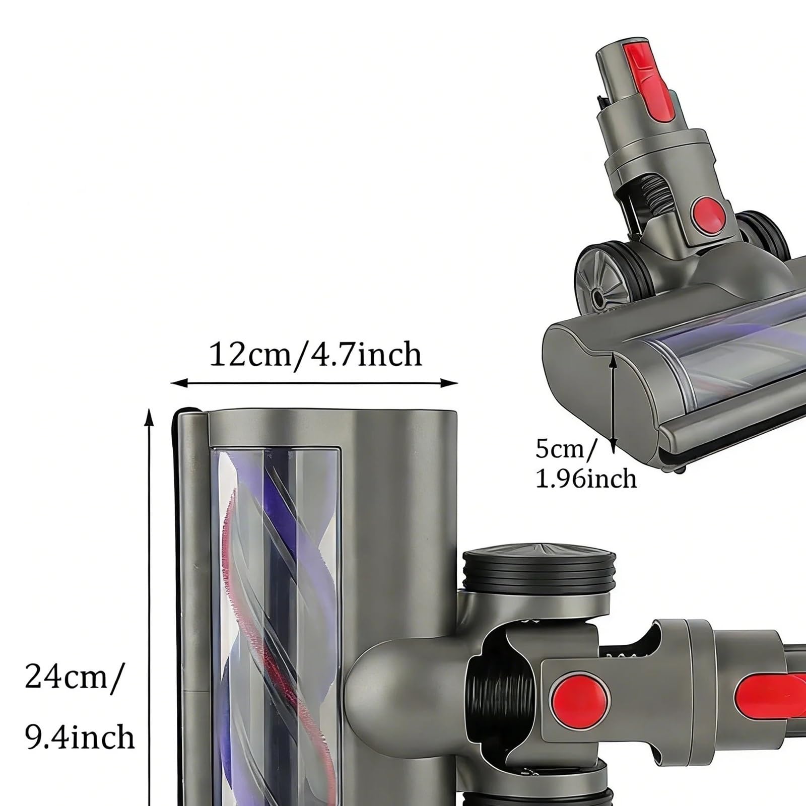 Cabezal De Cepillo De Piso Turbo Eléctrico, Compatible Con Dyson, V7 V8 V10 V11 V15, Piezas Reemplazables De Cabezal De Motor De Liberación Rápida