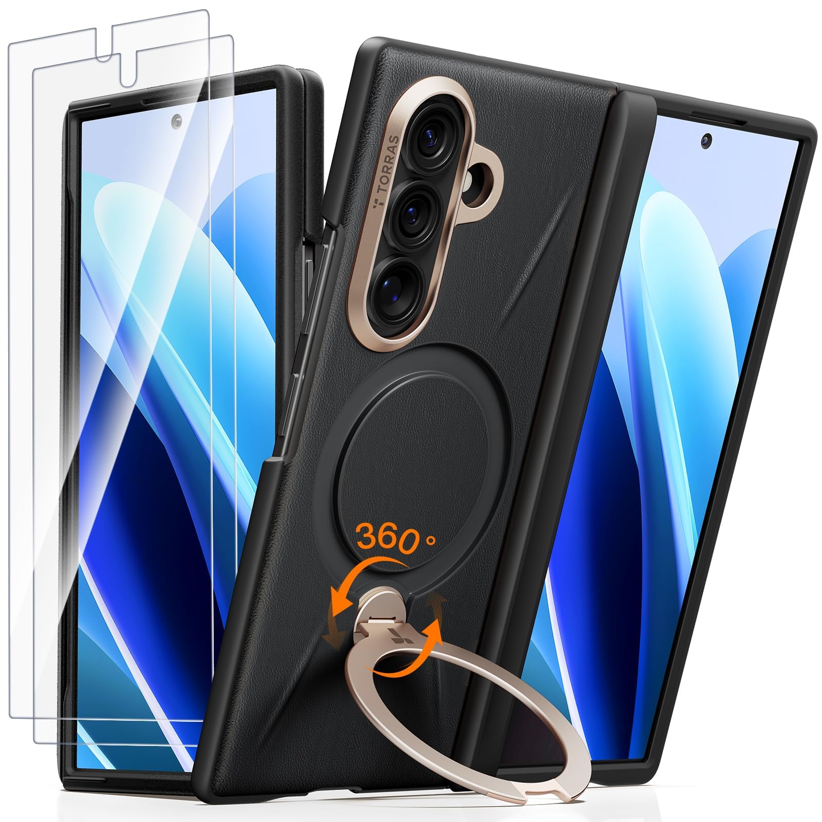 TORRAS Ostand Q3 VegSkin Coque Samsung Galaxy Z Fold 8 Ultra Noir