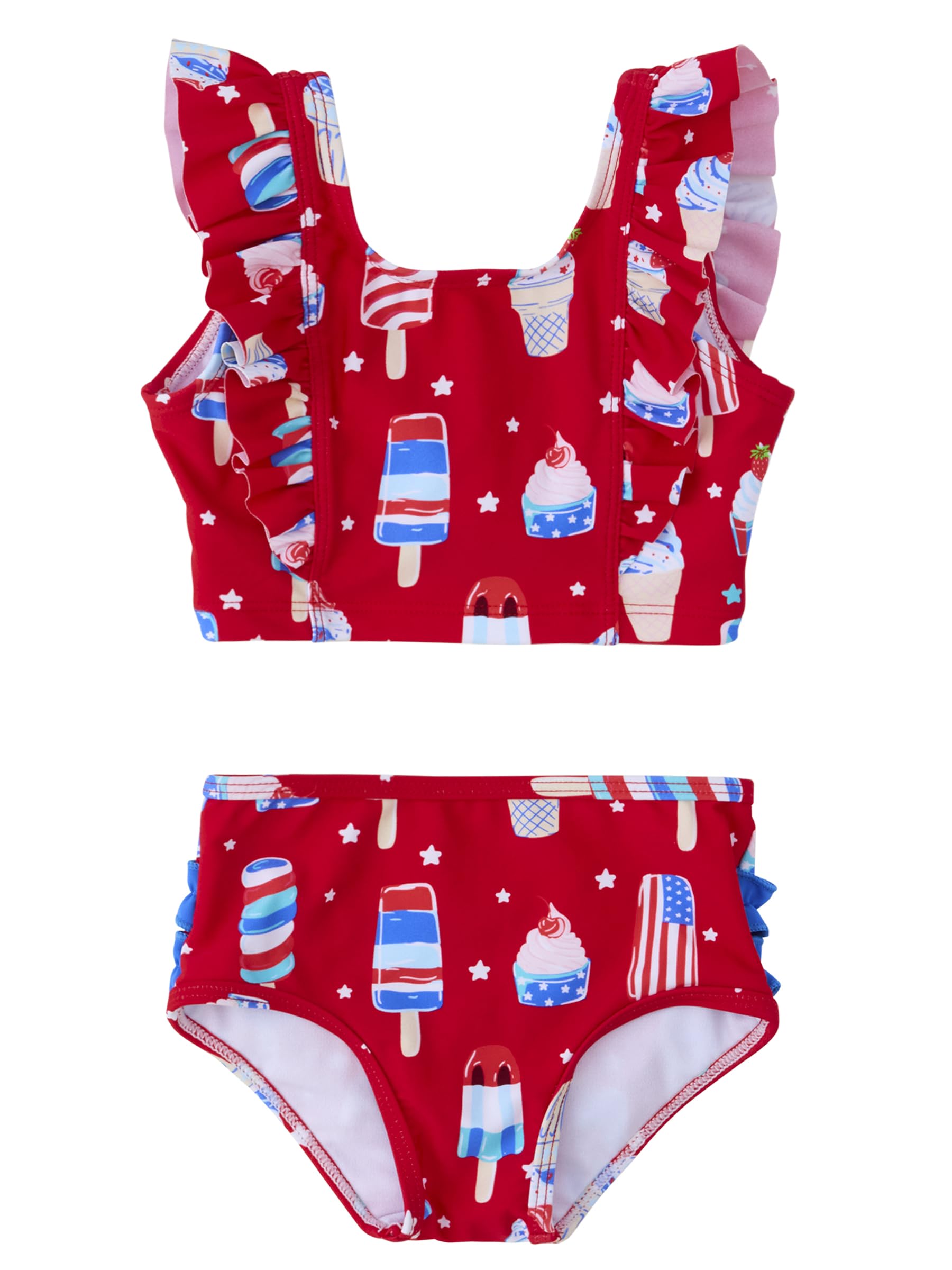 RuffleButts Baby/Toddler Girls Waterfall Tankinis - 2 Piece Swimsuit UPF50+