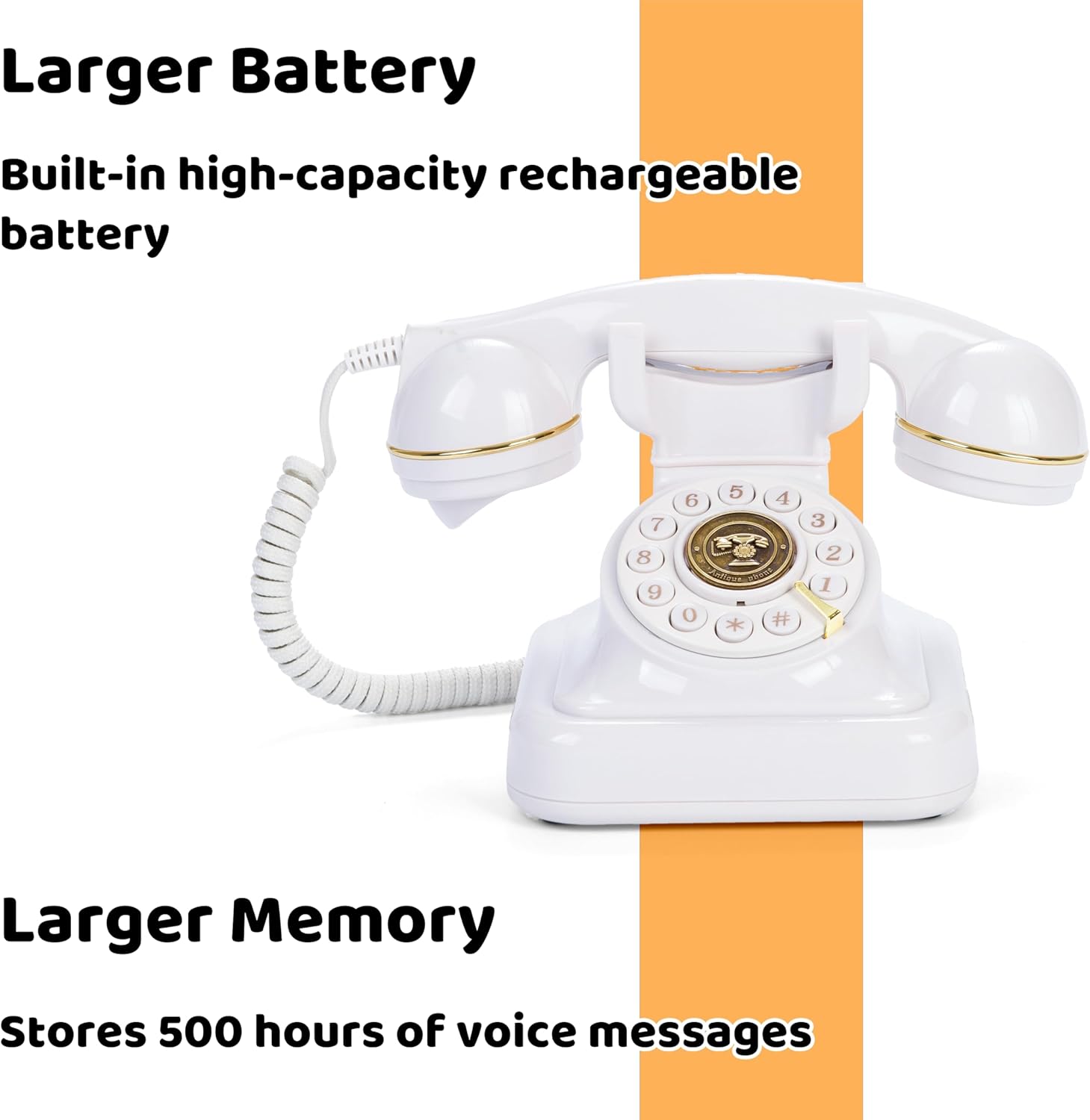 RetroVox Audio Guest Book Wedding Phone Guestbook Easy to Use & Fun Engagements Anniversaries Baby Showers Graduation Record Personalized Audio Messages (A White) - Image 3