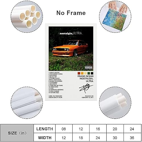Miniatura 3 de SUANEA Frank Ocean - Póster de Nostalgia, cubierta de álbum ultra para habitación, lienzo estético, arte de pared, decoración de dormitorio, 12 x 18