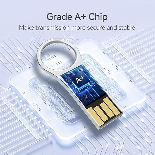 Miniatura 5 de RAOYI Paquete de 3 unidades de memoria USB con forma de llave de metal de 32 GB, unidades USB 2.0 para pulgar, unidad de salto (negroplateadodorado,