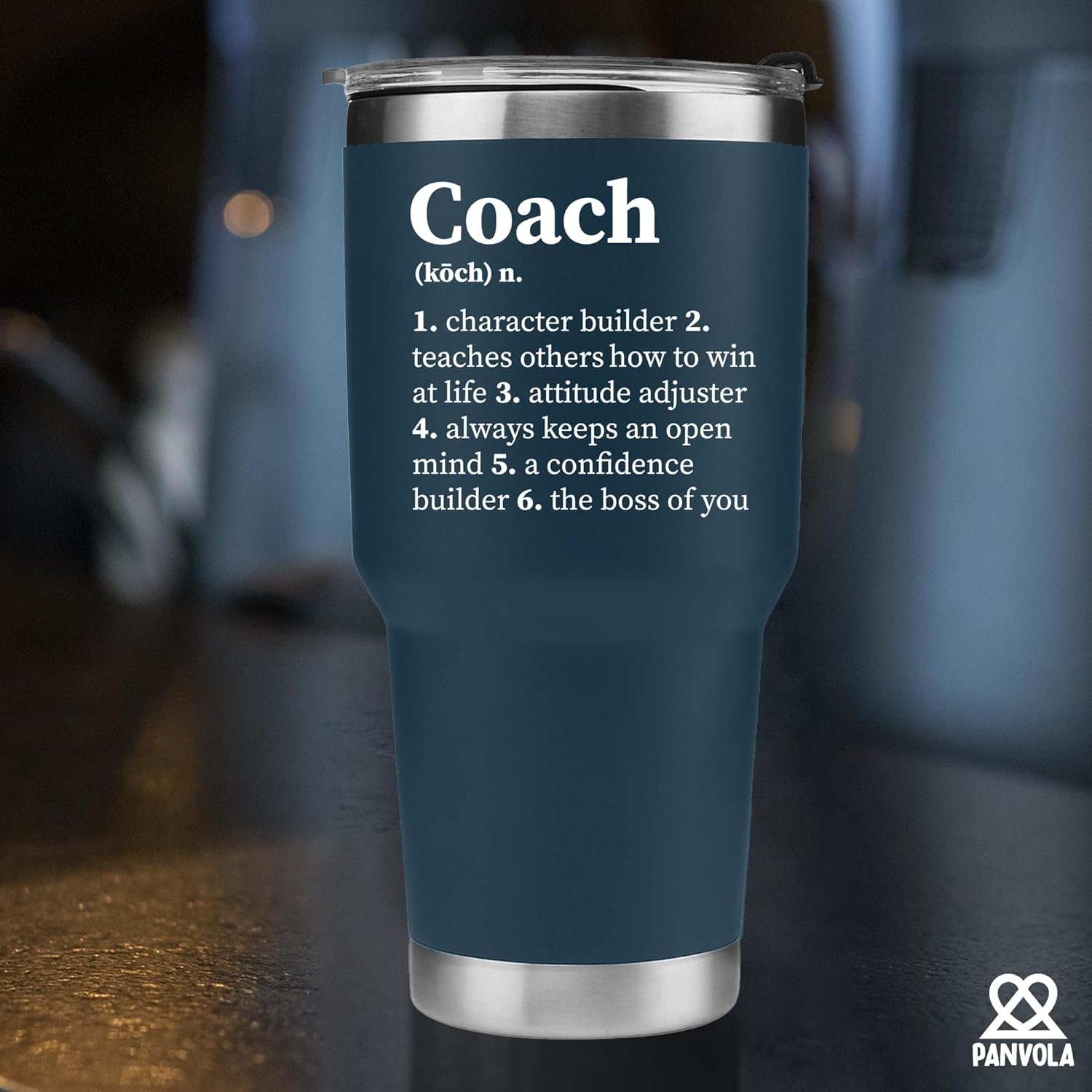 Coach Noun Definition Vacuum Insulated Tumbler Blue Coach Gifts Sports Team Manager Office Boss Appreciation Inspirational Stainless Steel With Removable Lid Drinkware (30 oz) - Image 6