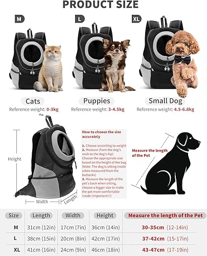 Miniatura 3 de Mochila para perros y gatos, transportador de viaje para perros pequeños y gatos, mochila de viaje para mascotas