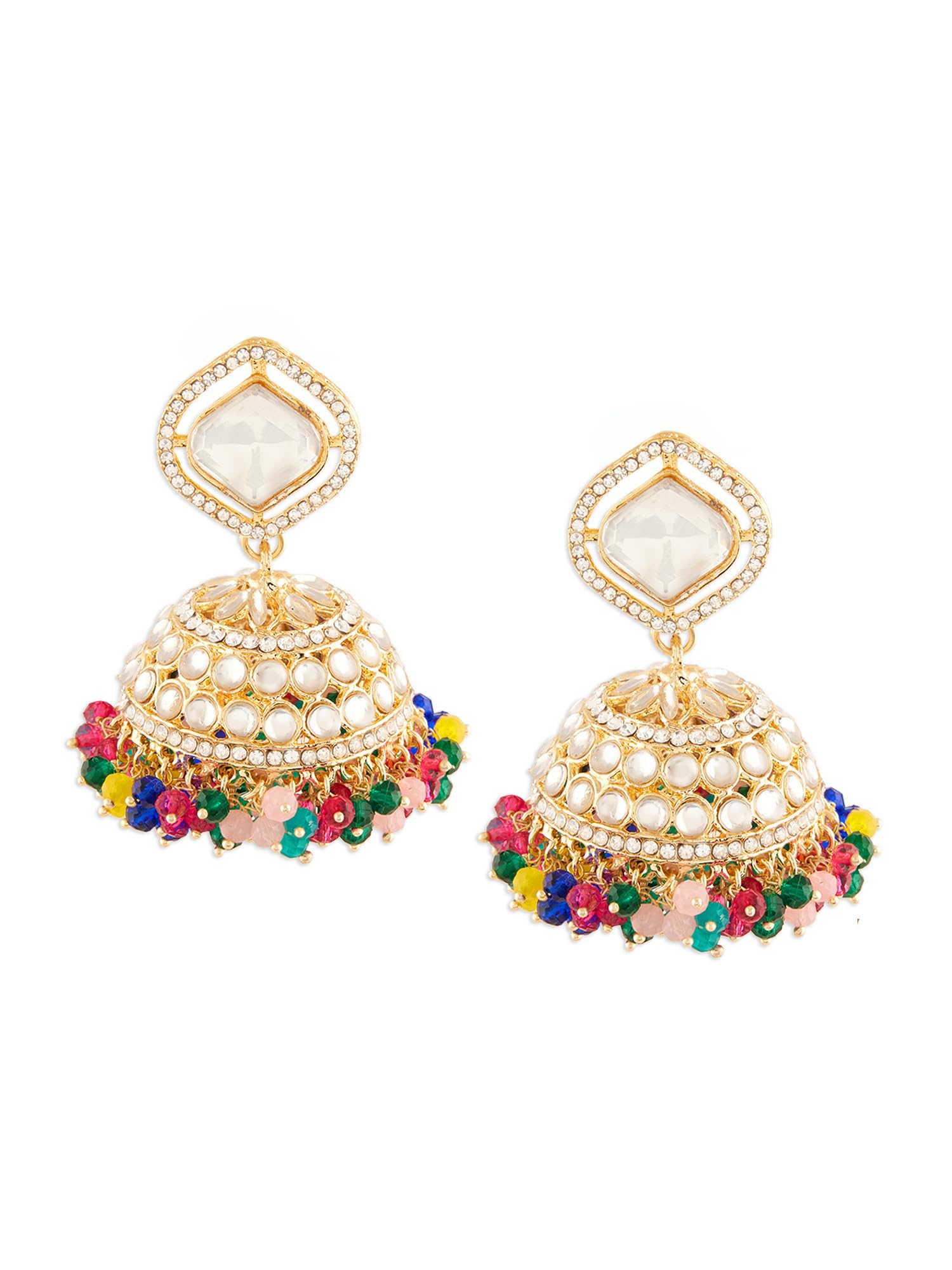 Zaveri Pearls Multicolor Cluster Beads Dazzling Austrian Diamonds Jhumki Earring For Women-ZPFK18092 (B0D3QCJBMP) Amazon Price History, Amazon Price Tracker