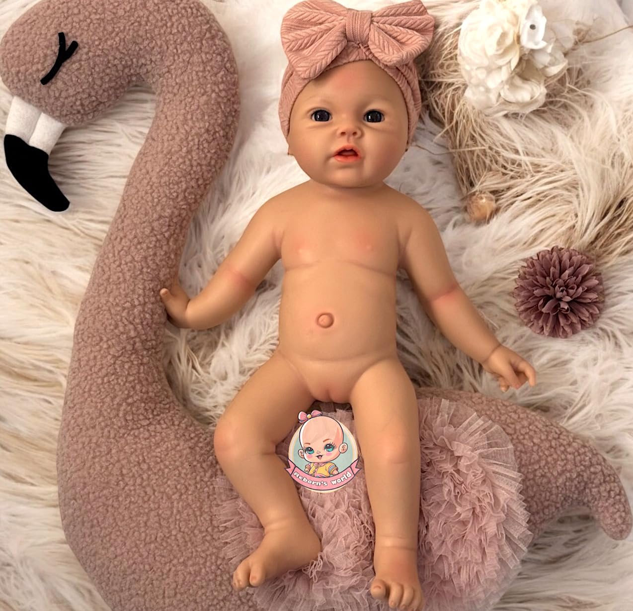 Muñeca Bebe Reborn Silicona Platino Blanda Cuerpo Completo Leslie Niña - 47cm / 2,8kg (Pack Premium)