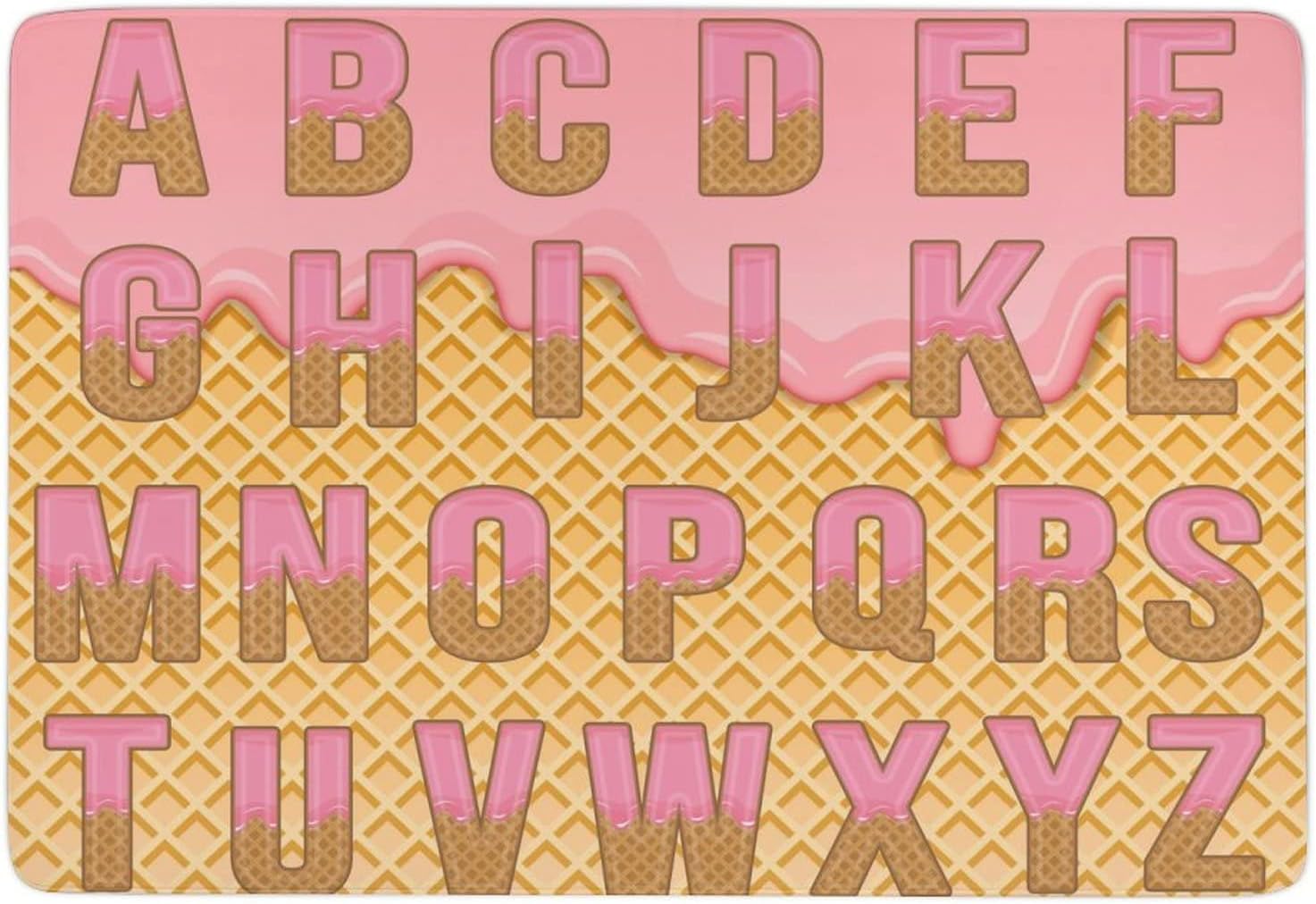 Donut Alphabet Rug for Kids Girls Teen Carpet Foldable ABC