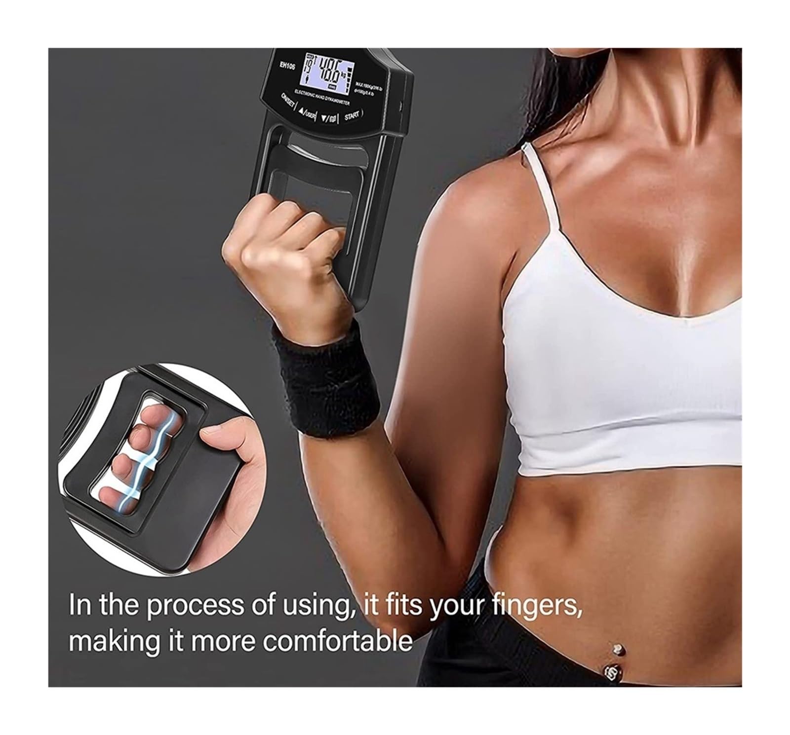 Dinamómetro, Dinamómetro de mano digital 396 lb/180 kg, medidor fuerza agarre, pantalla LCD USB para uso deportivo en el hogar y la escuela(2Pcs Blue Meter)