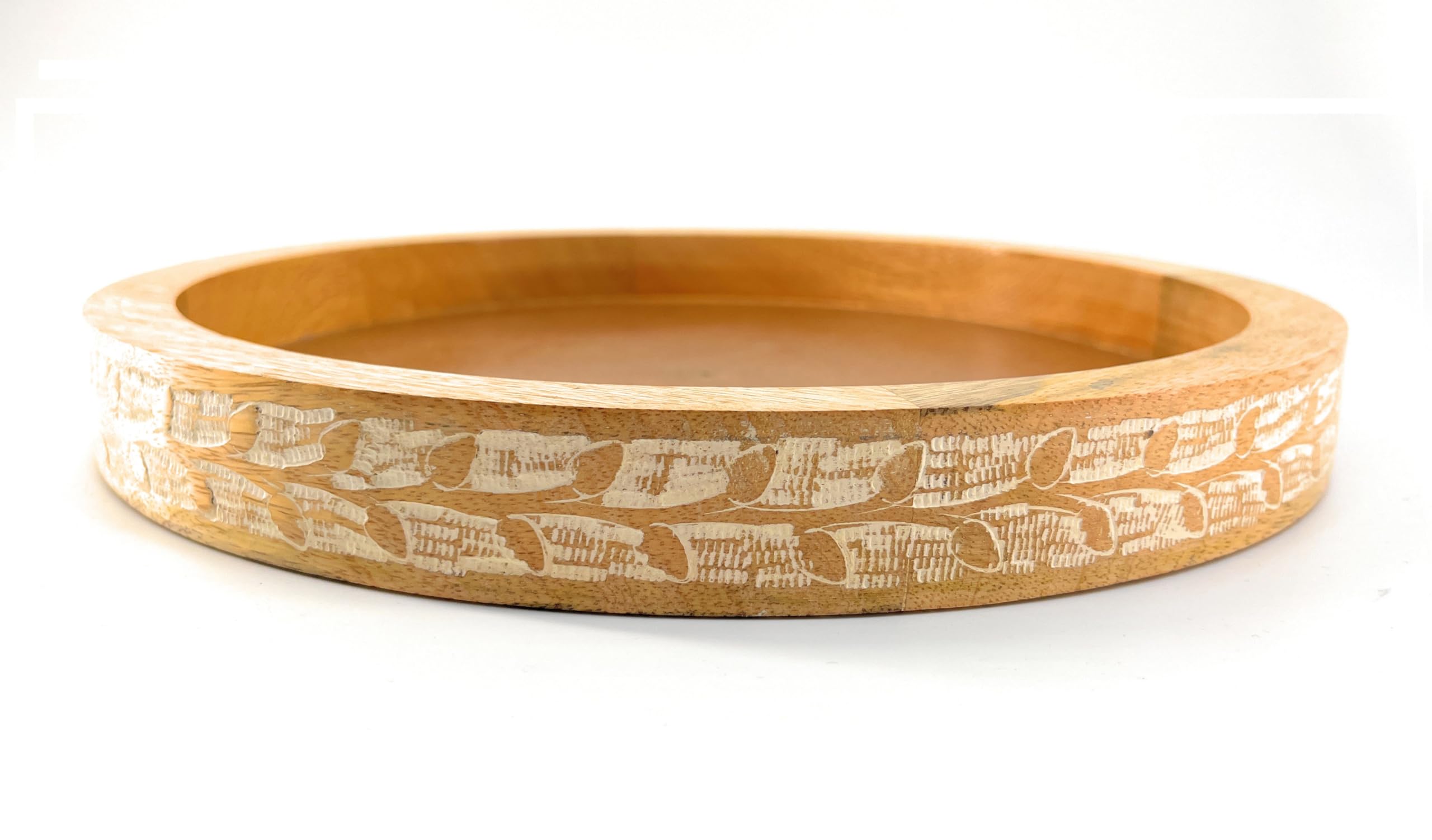 Serving tray Wood Decorative Tray Countertop Round, Christmas plates,Serving platter Wooden - cake tray Serving Plate Stand wooden tray bamboo tray kitchen organizer 31 cms