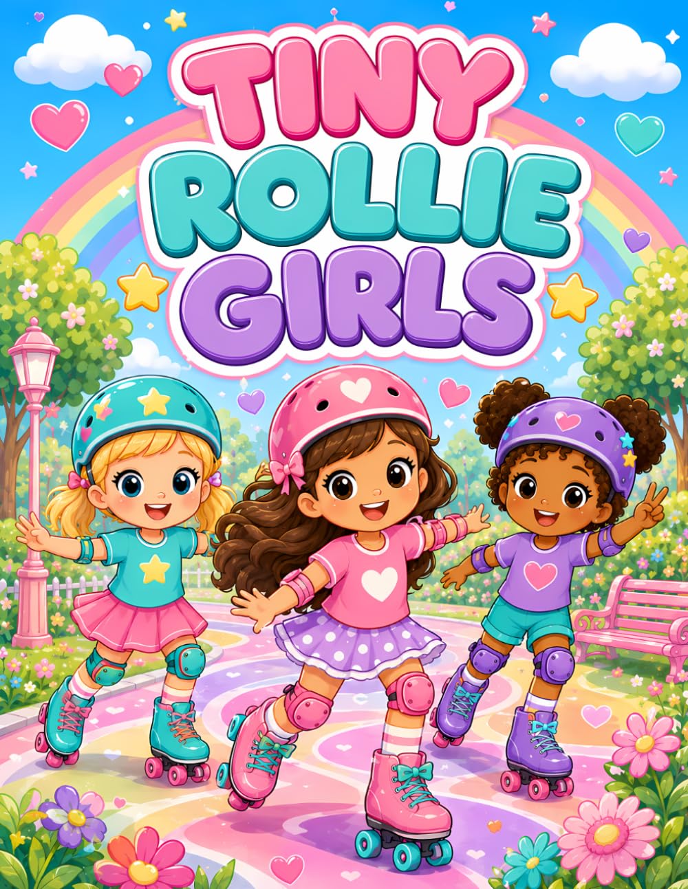 Tiny Rollie Girls: A Sweet and Easy Roller Skating Coloring Book for Kids with Cute Girls, Happy Skates, Parks, Hearts, and Fun Simple Pages