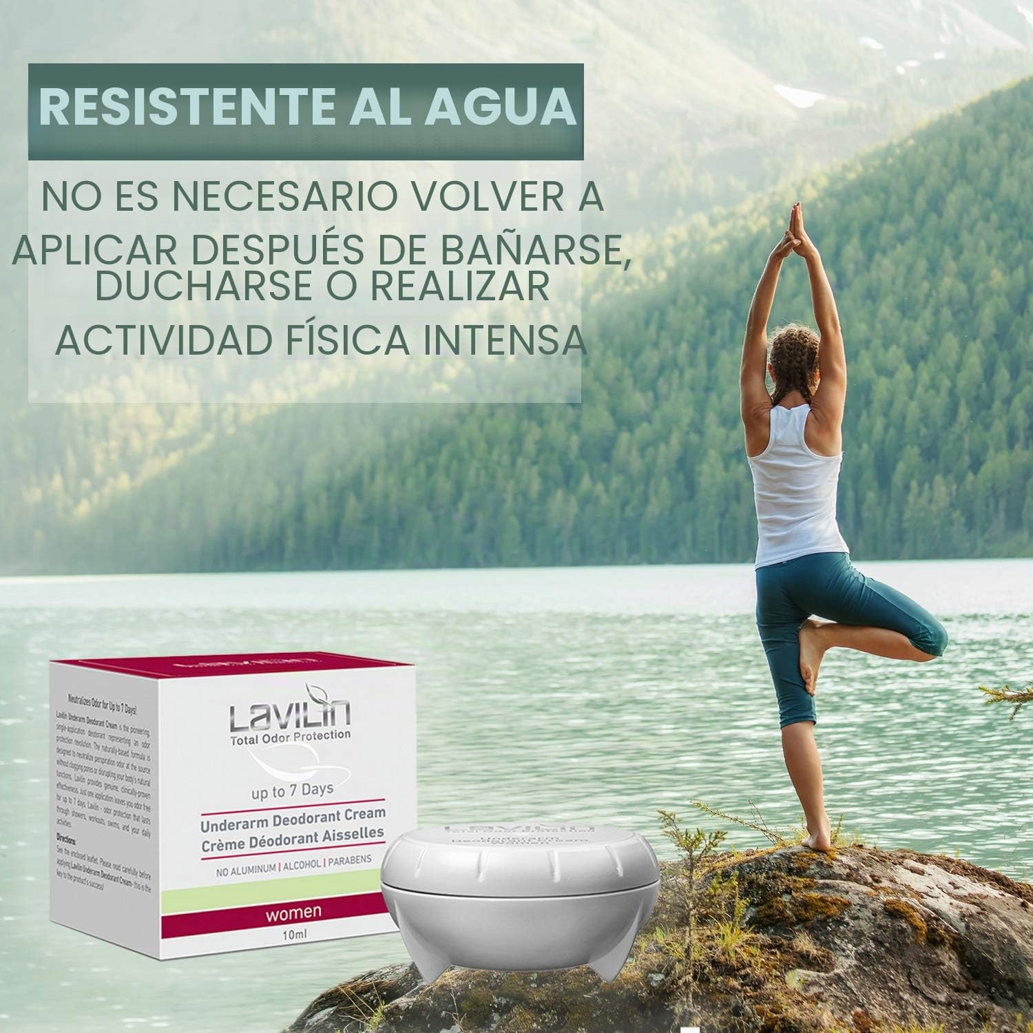 LAVILIN Crema desodorante para las axilas - 7 días - Libre de alcohol, parabeno y aluminio