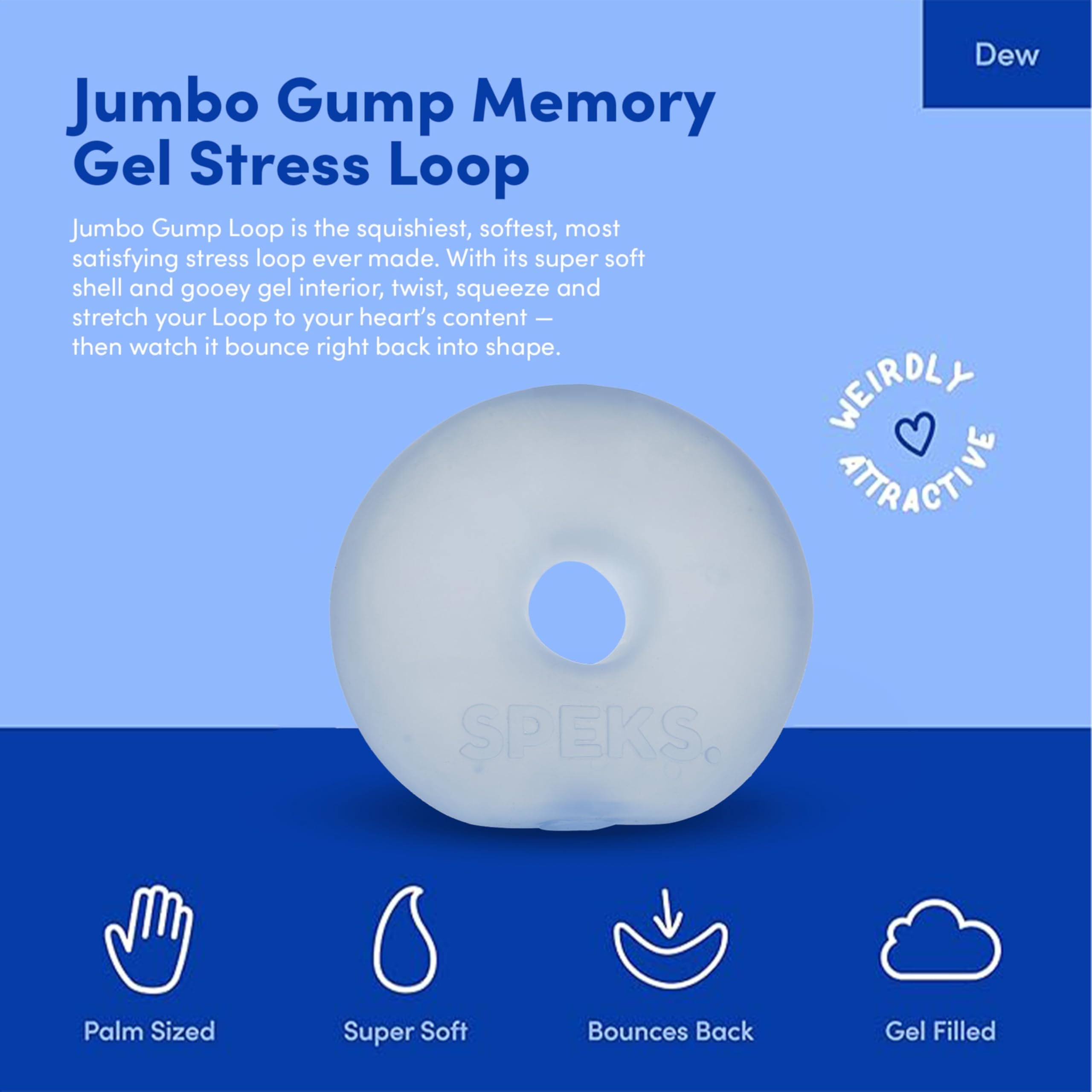 Gump Jumbo Loop Gel-Filled Stress Ball, Blue, Large 1 Loop - Image 2