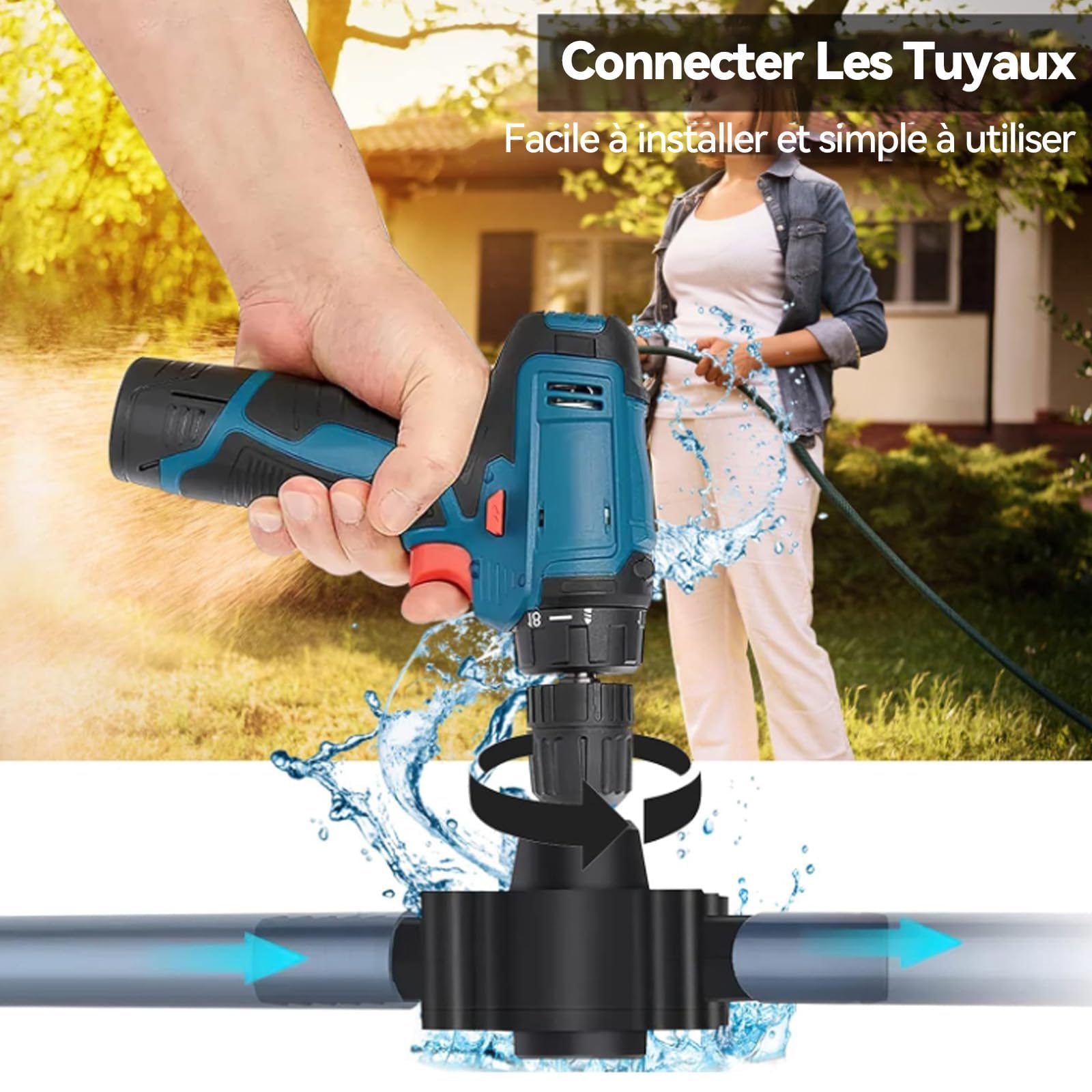 Mini Pompe a Eau-Petite Pompe Perceuse À Eau, Portable Pompe Visseuse À Eau Électrique Sur Perceuse, pour Maison Jardin Mini Piscine Fontain.