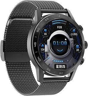 PERONN 2022 Luxury Smart Watch Men Make Call Full Colour Screen Waterproof Smartwatch Sports Fitness Tracker Watch Compatible With Android IOS(Mesh belt black)