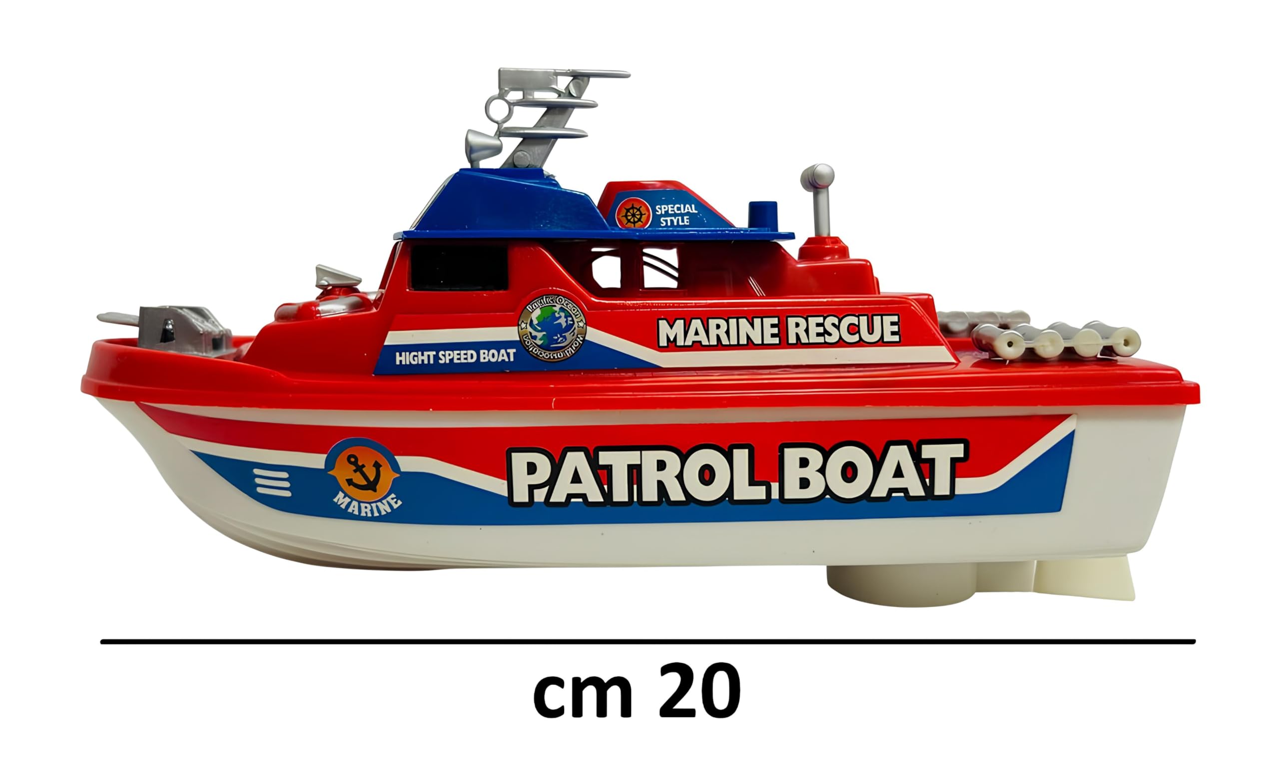 Barco de juguete motobarco con batería de trabajo Motobarco eléctrico Barco contra incendios Juguete Barco de bombero Rescate marítimo Barco de emergencia náutica a motor Guardia costera