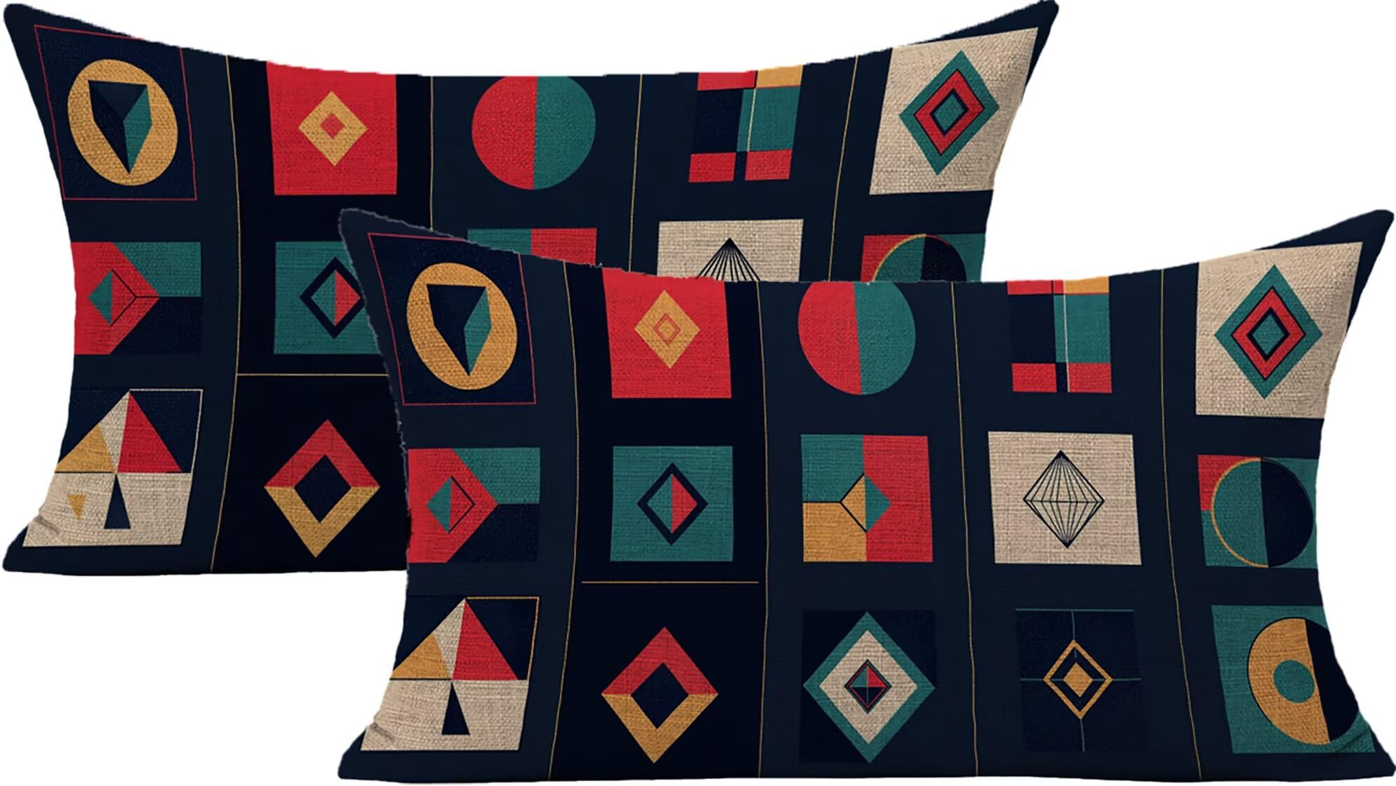 Housse coussin extérieur imperméable 40x80 rouge lot de 2 canapé salon de jardin