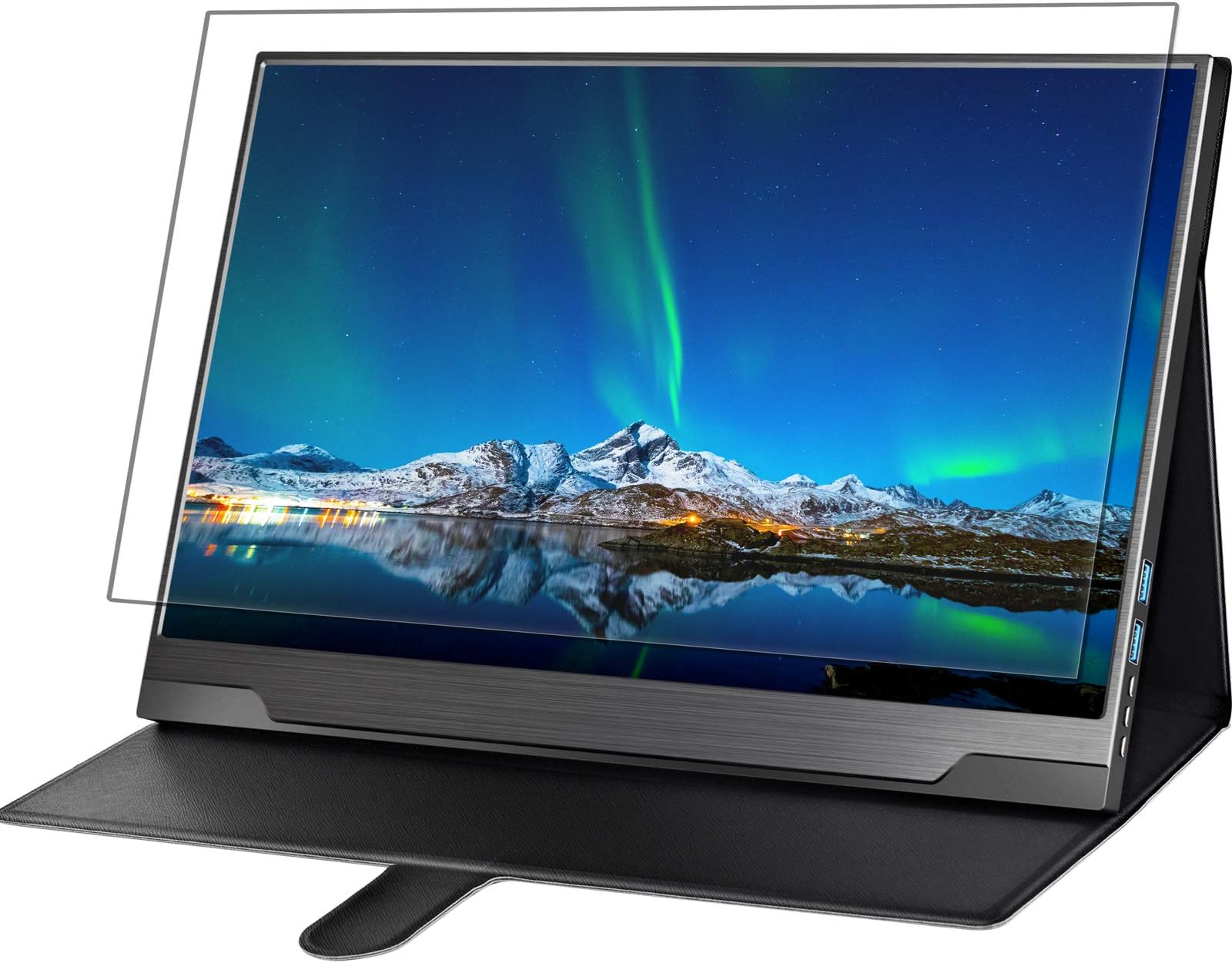 cocopar Portable Monitor 4K - 15.6 Inch 3840x2160 Full HD IPS HDR 99% sRGB FreeSync Computer Monitor with Type-C Mini HDMI for Laptop PC Phone Mac Surface Xbox PS4 Switch, with Smart Case