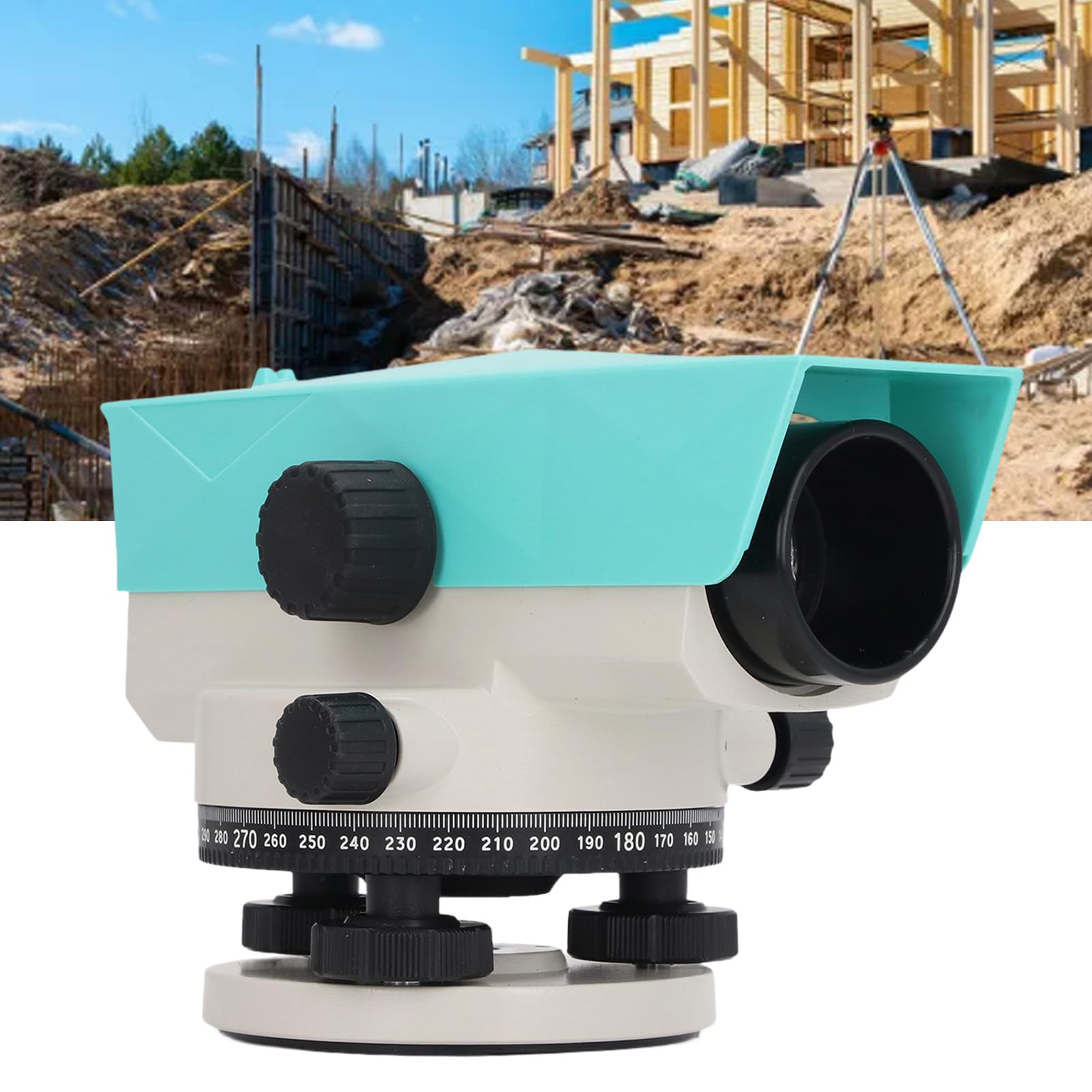 Nivel óptico 32X, herramienta de nivelación automática de alta precisión para topografía, construcción e ingeniería, IP55, aleación de aluminio, con accesorios