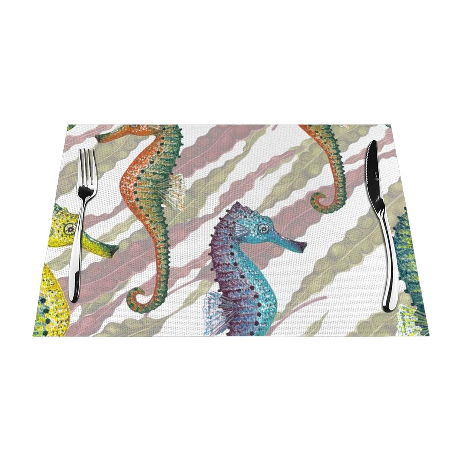 Sets de table Hippocampe Laminaria de 30 x 45 cm idéaux pour embellir vos dîners de famille
