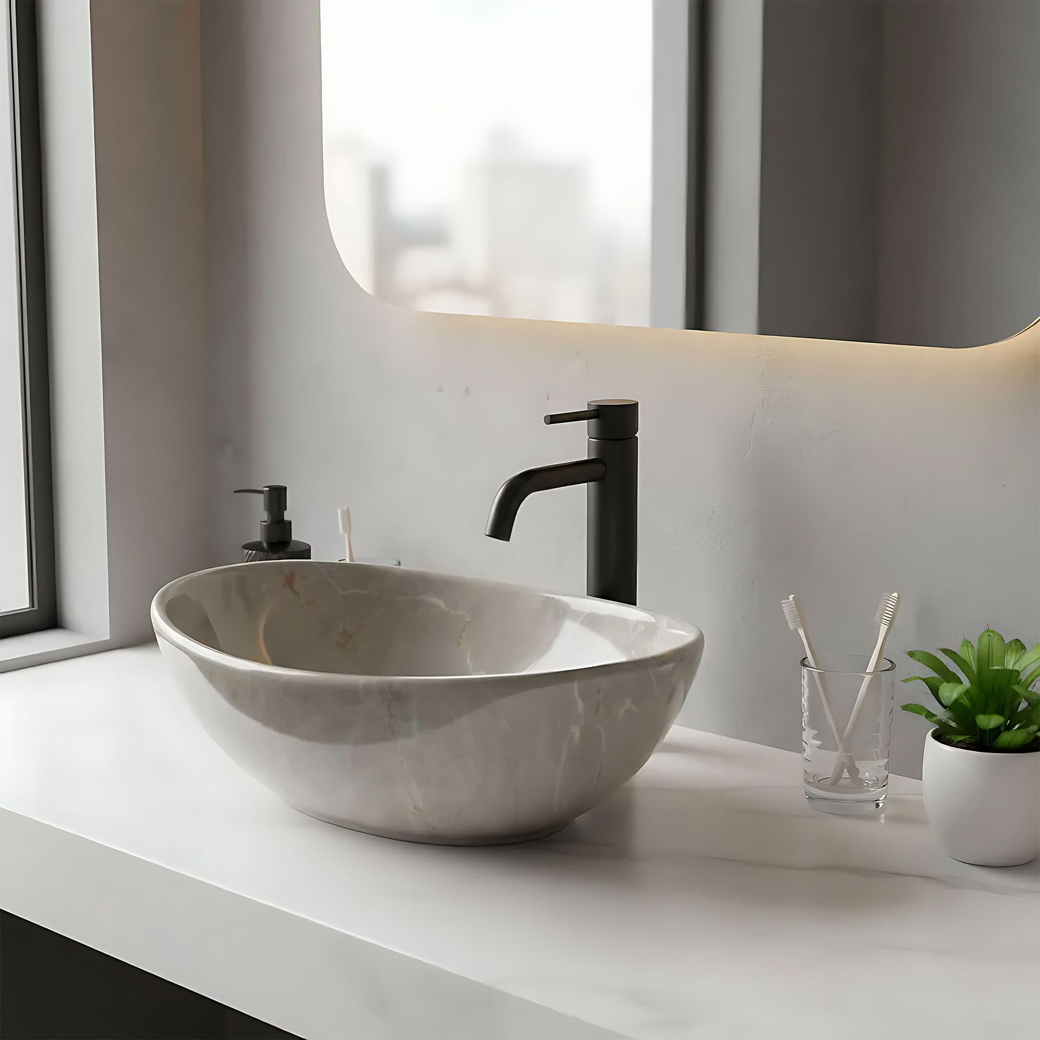 Lavabo Sobre Encimera Rea Sofia Mini Kashmir Gris