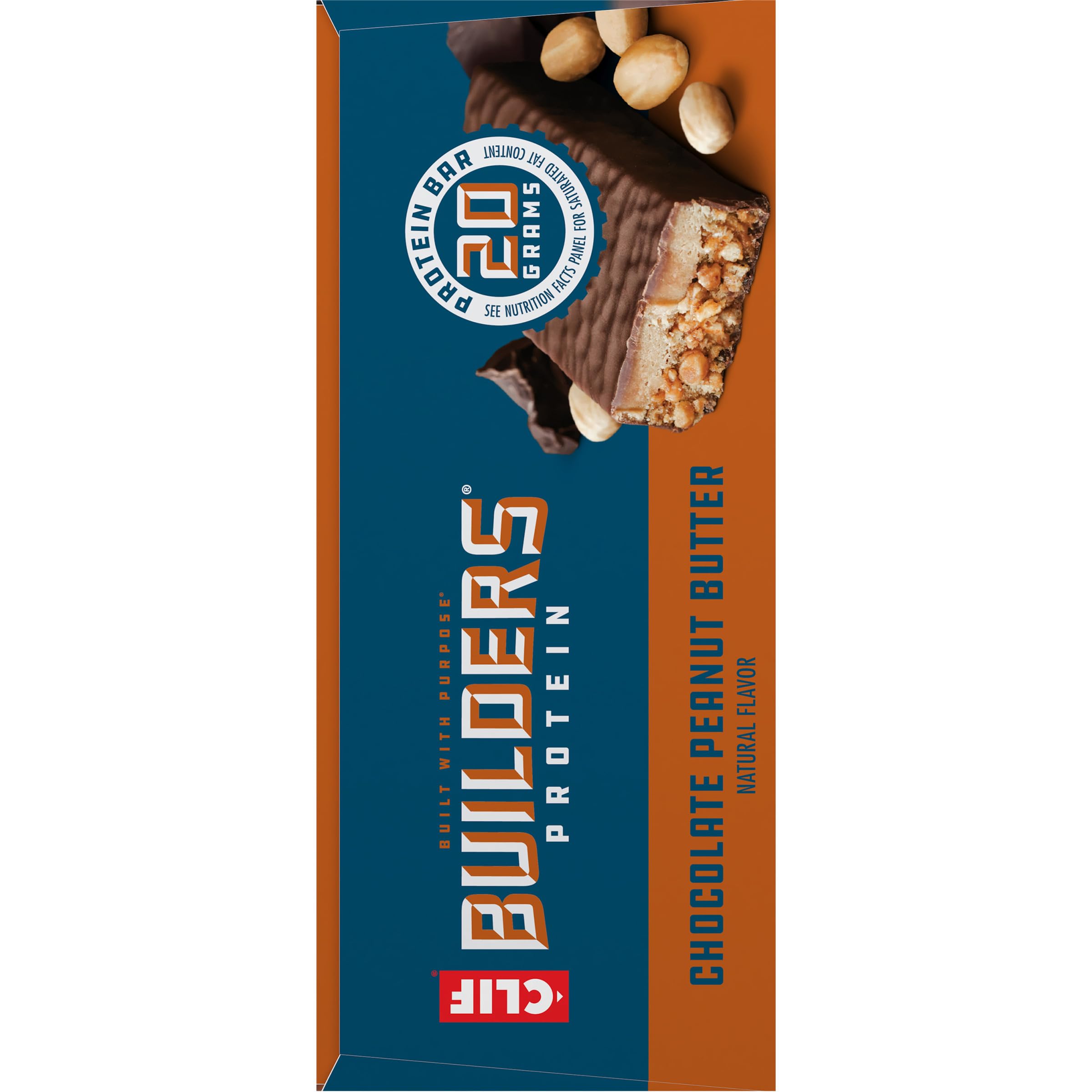 CLIF BUILDERS Protein Bars - Chocolate Peanut Butter Flavor - 20g Plant Based Protein - Gluten Free - Non-GMO - Low Glycemic - No Artificial Sweeteners - 2.4 oz. (6 Pack) — Amazon image 14