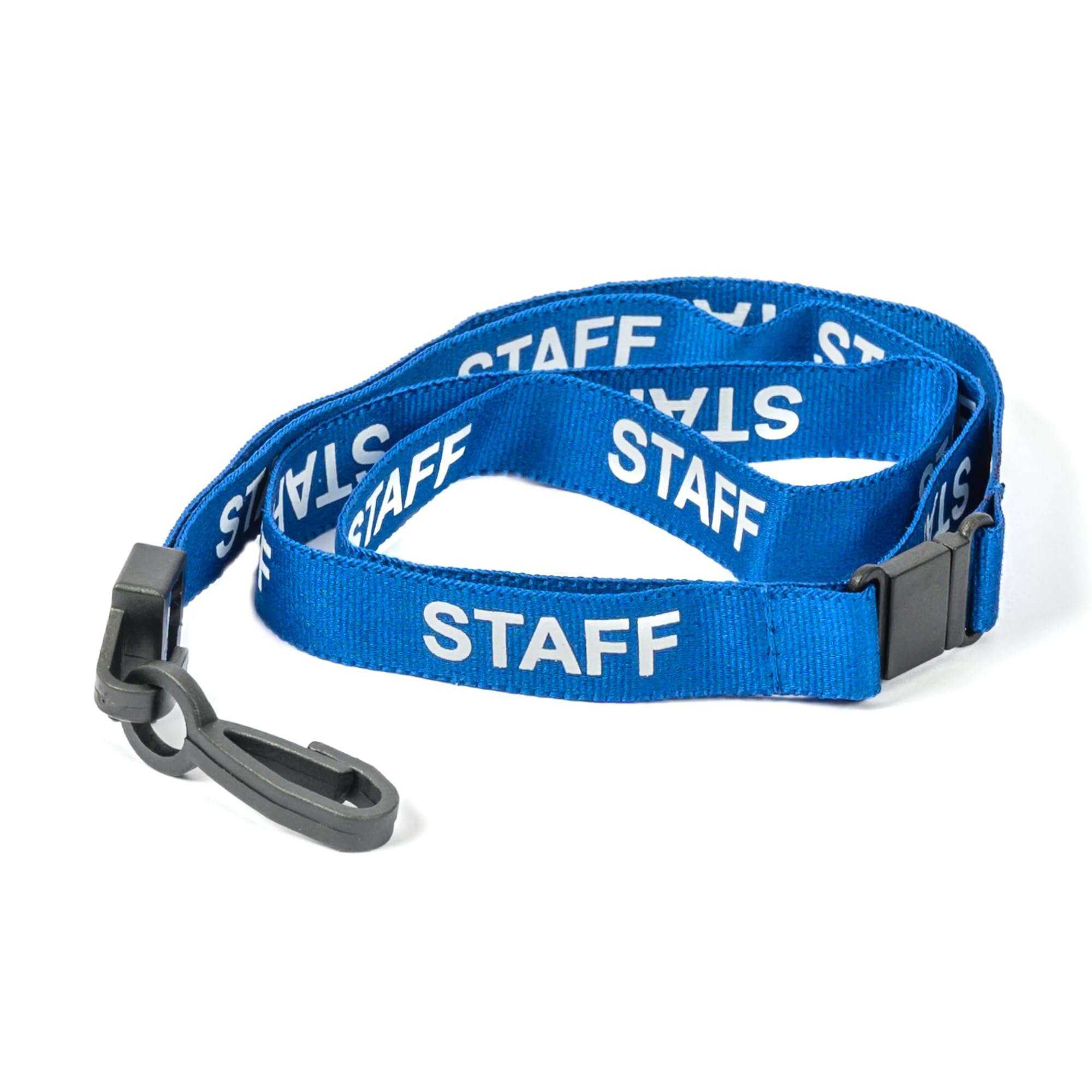 SKE-Direct Staff Lanyards with a strong plastic slide clip and sewn in breakaway (25, Blue)