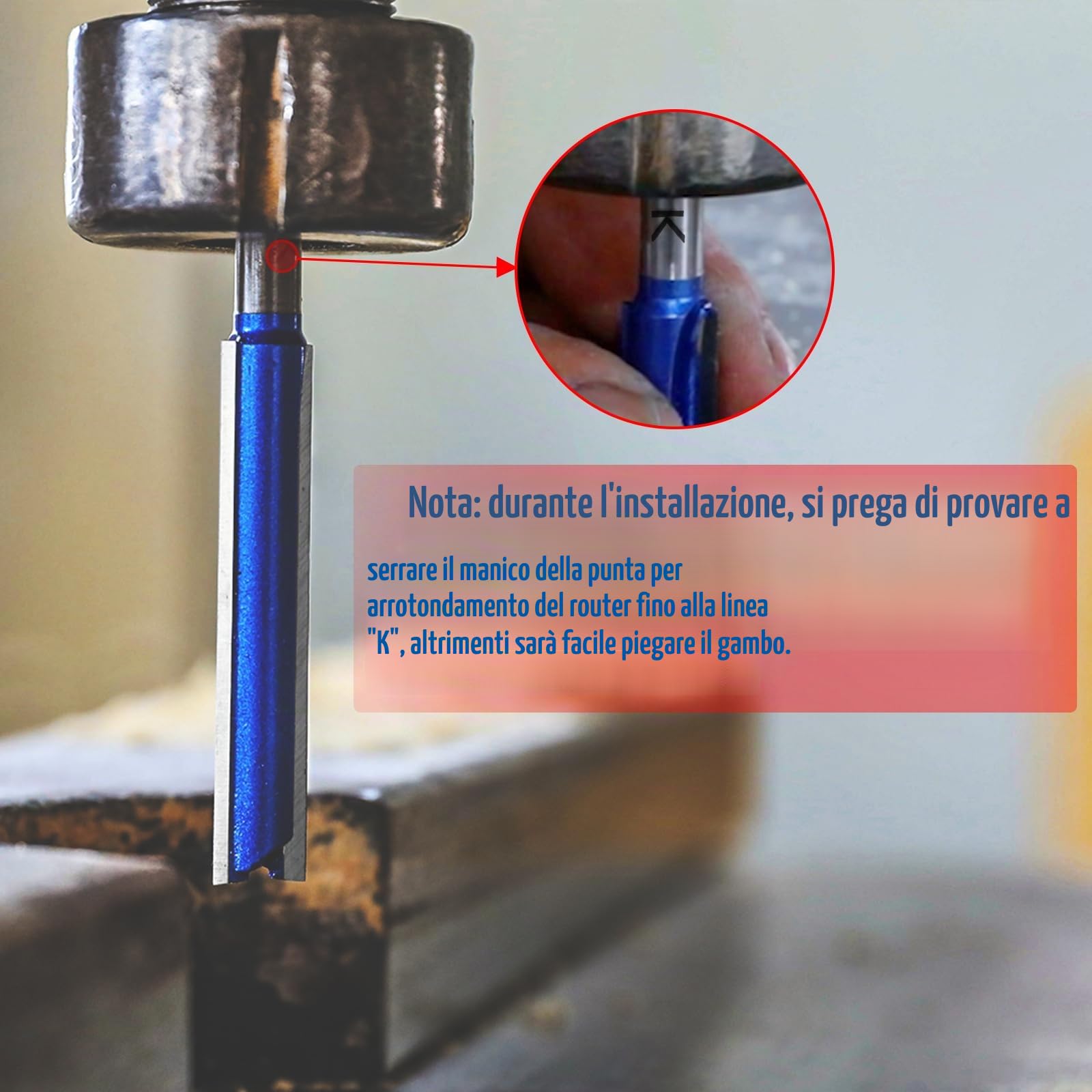 3Pcs Fresa Dritta a Doppia Scanalatura 8 mm, Punta Dritta Fresa extra lunga per legno,Frese per Legno lunghezza di lavoro extra lunga, 50 mm, 63 mm, 76 mm