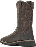 Vista 3 de Wolverine Botas de trabajo Rancher con punta cuadrada de 10 pulgadas para hombre, Marrón