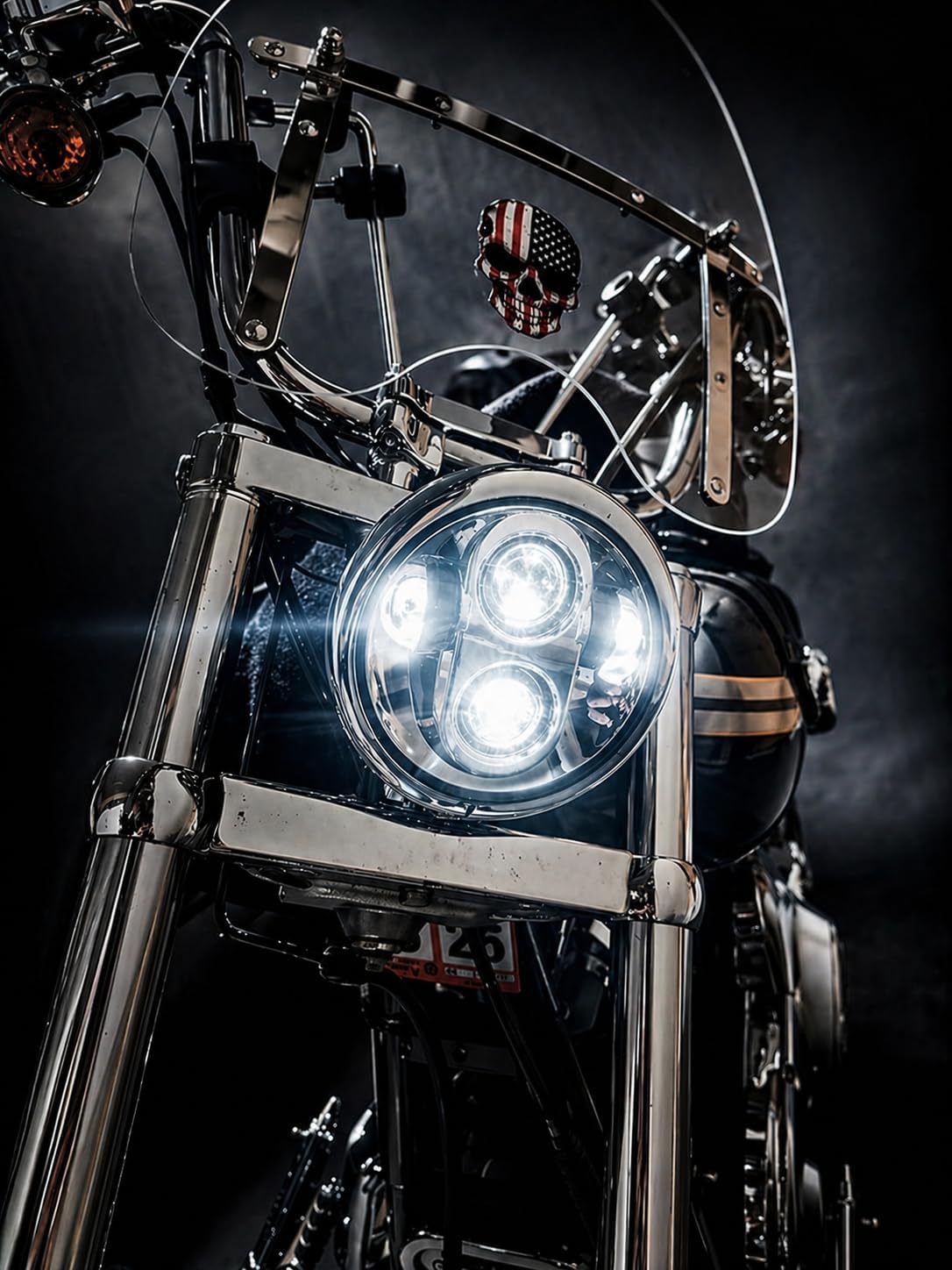 Eagle Lights 8900C 5 3/4" Headlight for Harley Davidson and Indian Motorcycles - Generation II/Chrome Kit