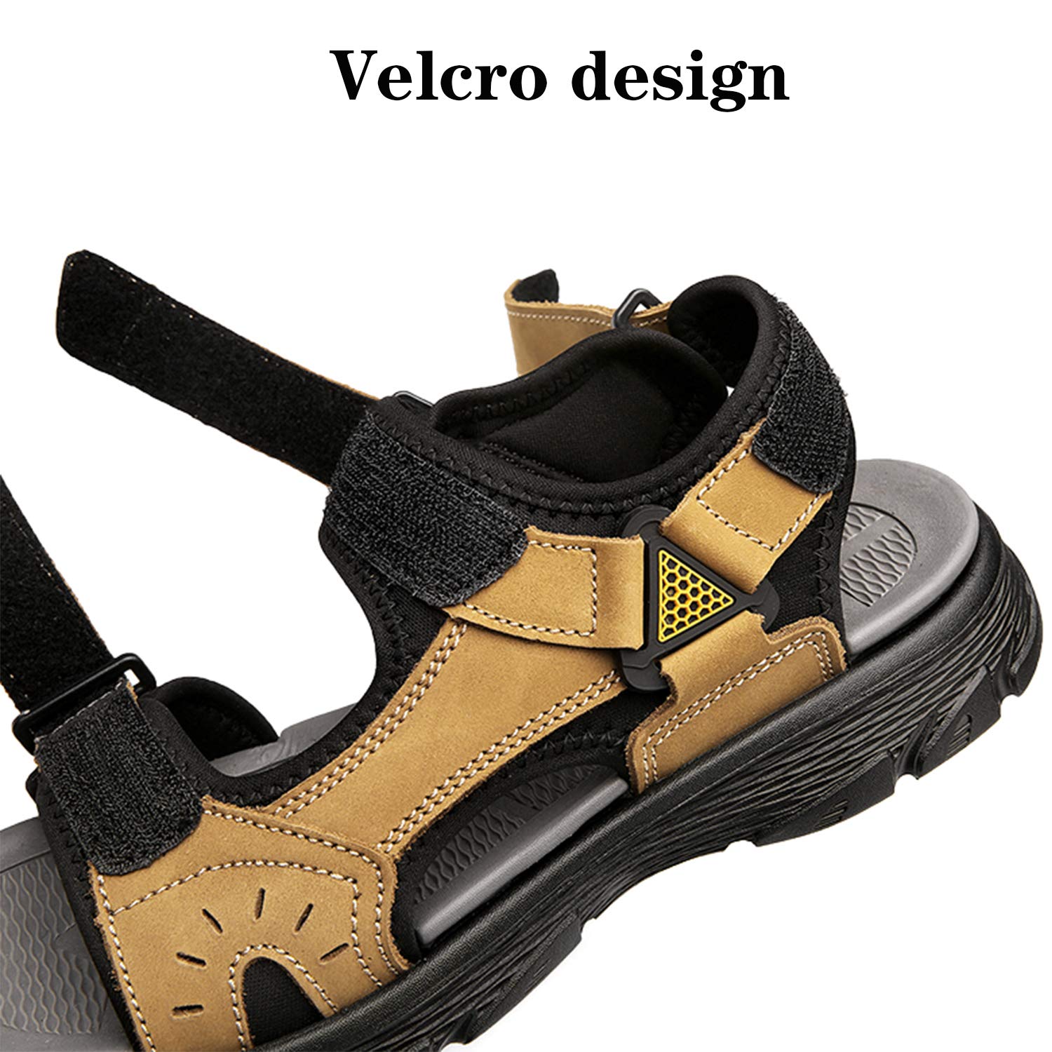 Lvptsh Sandalen Herren Trekkingsandalen Wandersandalen Outdoorschuhe Sommer Freizeitschuhe Leder Strand Sandalen Wanderschuhe Geschlossene Outdoor Sport Sandale