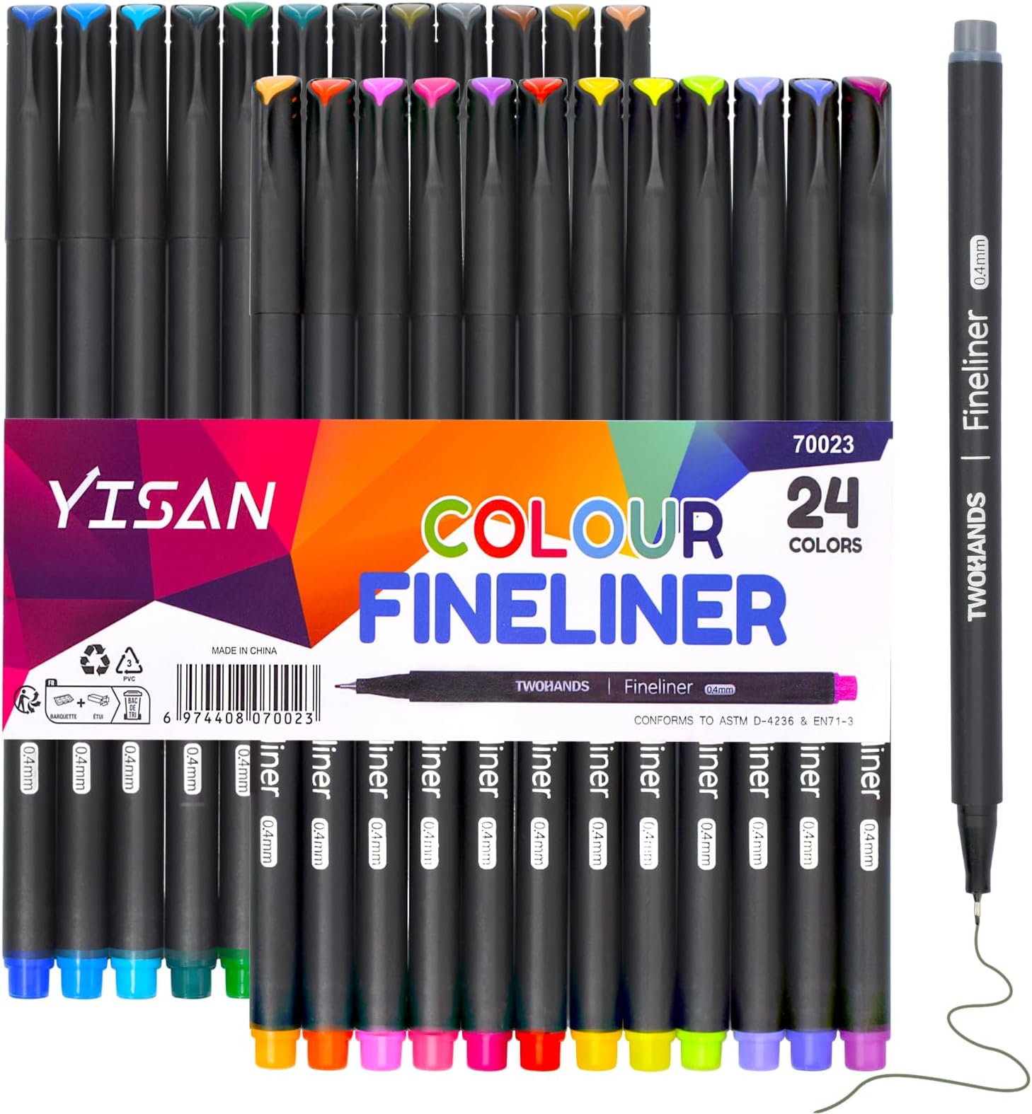 YISAN Journal Pens,Fineliner Set,Journaling Coloured Markers Fine Tip for Drawing,Note Taking,Colouring, Art Supplies,No Bleed,70023