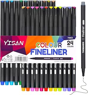 YISAN Journal Pens,Fineliner Set,Journaling Coloured Markers Fine Tip for Drawing,Note Taking,Colouring, Art Supplies,No Bleed,70023