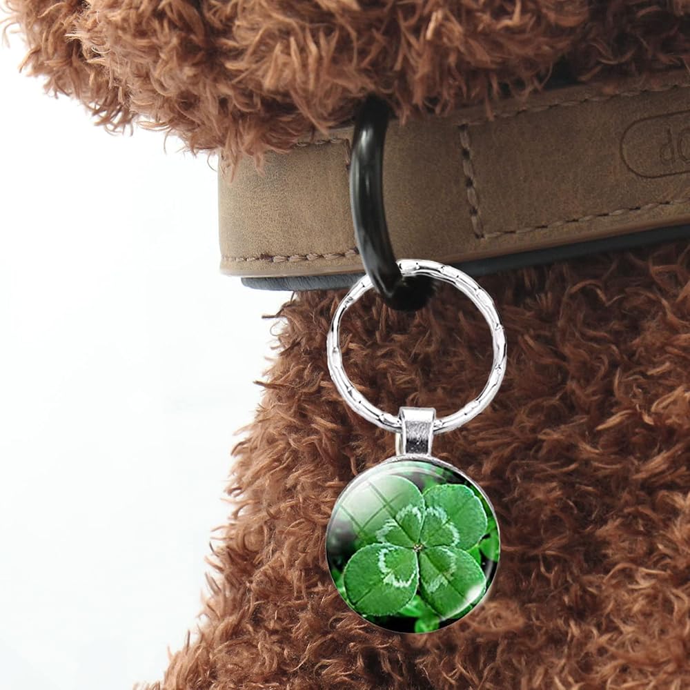 Porte-clés Trèfle à Quatre Feuilles - Lot De 2 (or Et Argent) Avec Strass Vert - Porte-bonheur Pour Clés Voiture Ou Sac