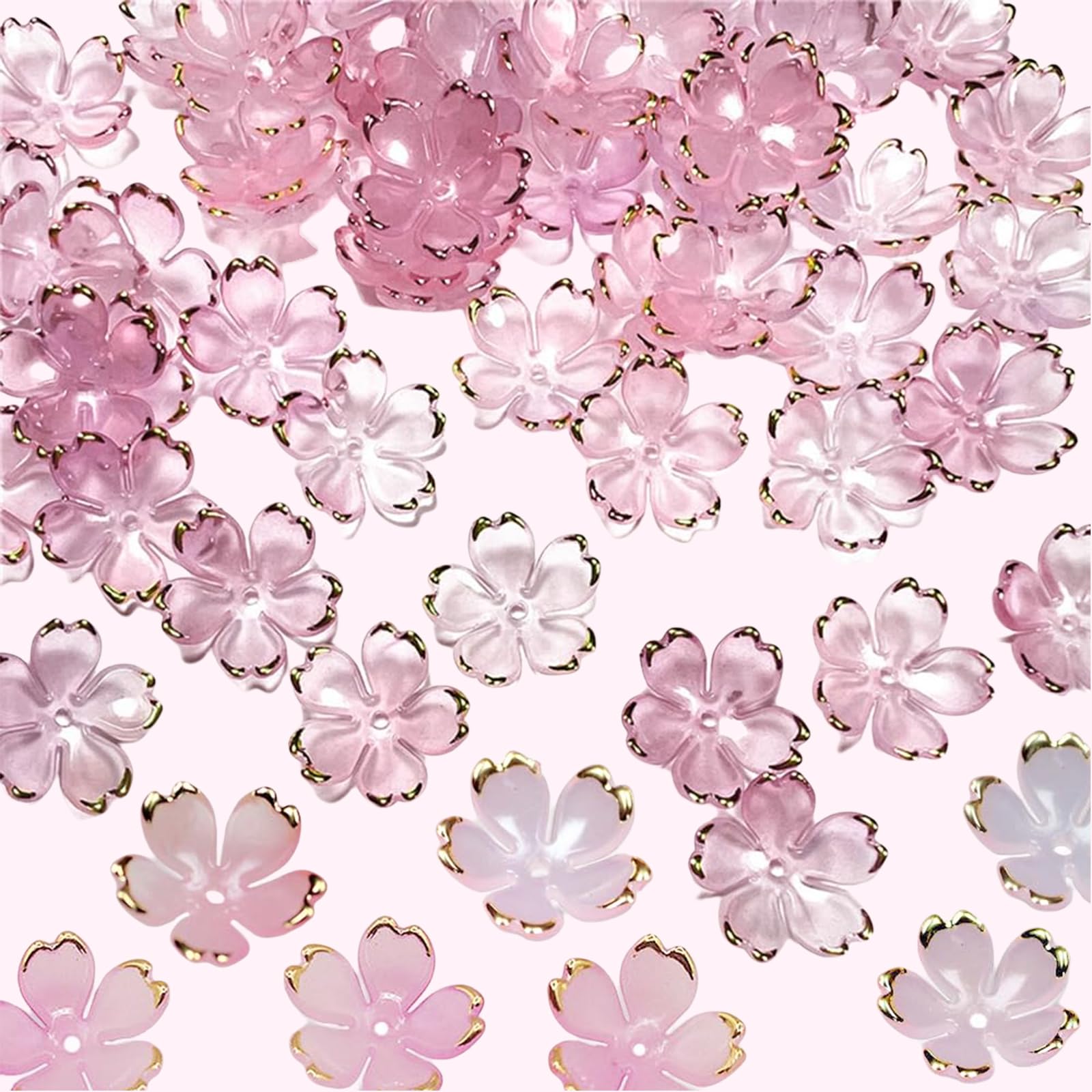 600 Perline A Forma Di Mughetto Rosa In Acrilico - 10mm Per Creazione Gioielli Fai Da Te (Bracciali, Collane, Orecchini)