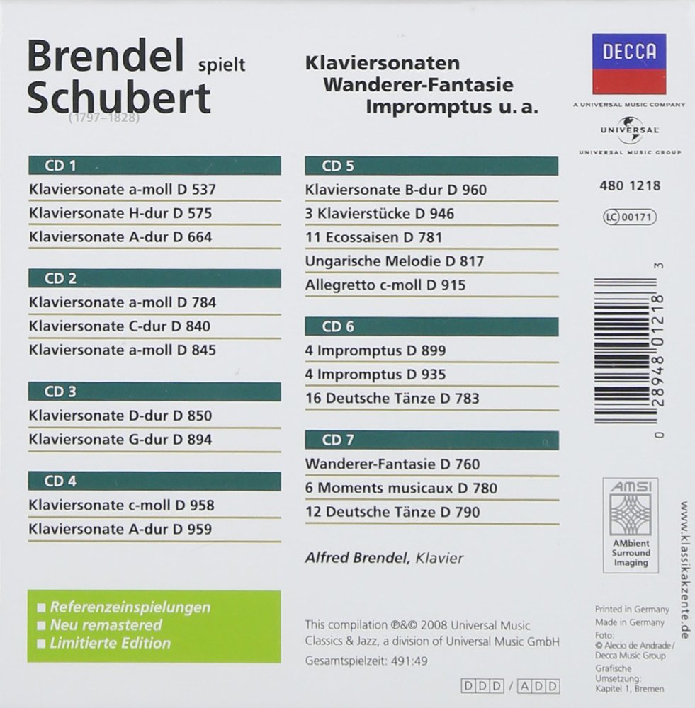 Brendel spielt Schubert (Eloquence)