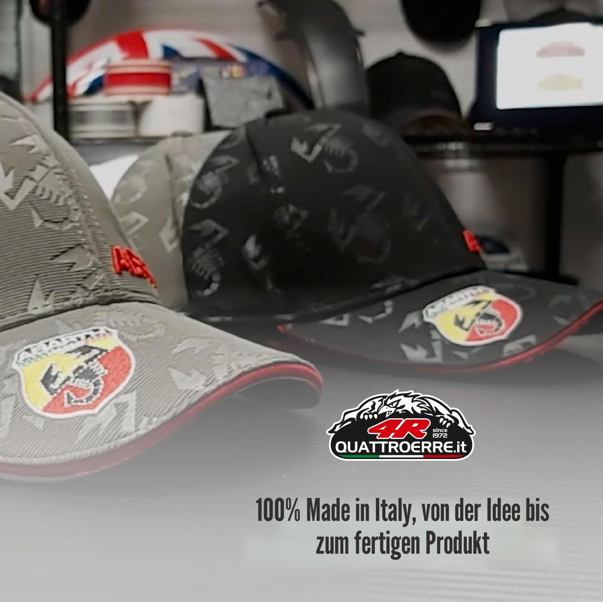 Abarth 21733 schwarzer Hut mit gebogenem Visier
