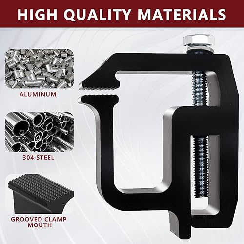 Miniatura 3 de Kikito Abrazaderas de montaje para tapa de camión para Silverado Sierra Dakota Ram F150 F250 Titan Tacoma Tundra 4 piezas  Abrazaderas de estante de