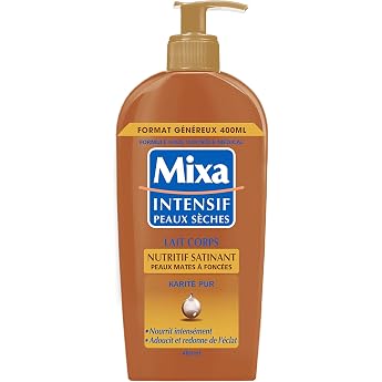 MIXA Intensif Peaux Seches - Lait Corps Nutritif Satinant pour Peaux Mates a Fonc es - 400 ml