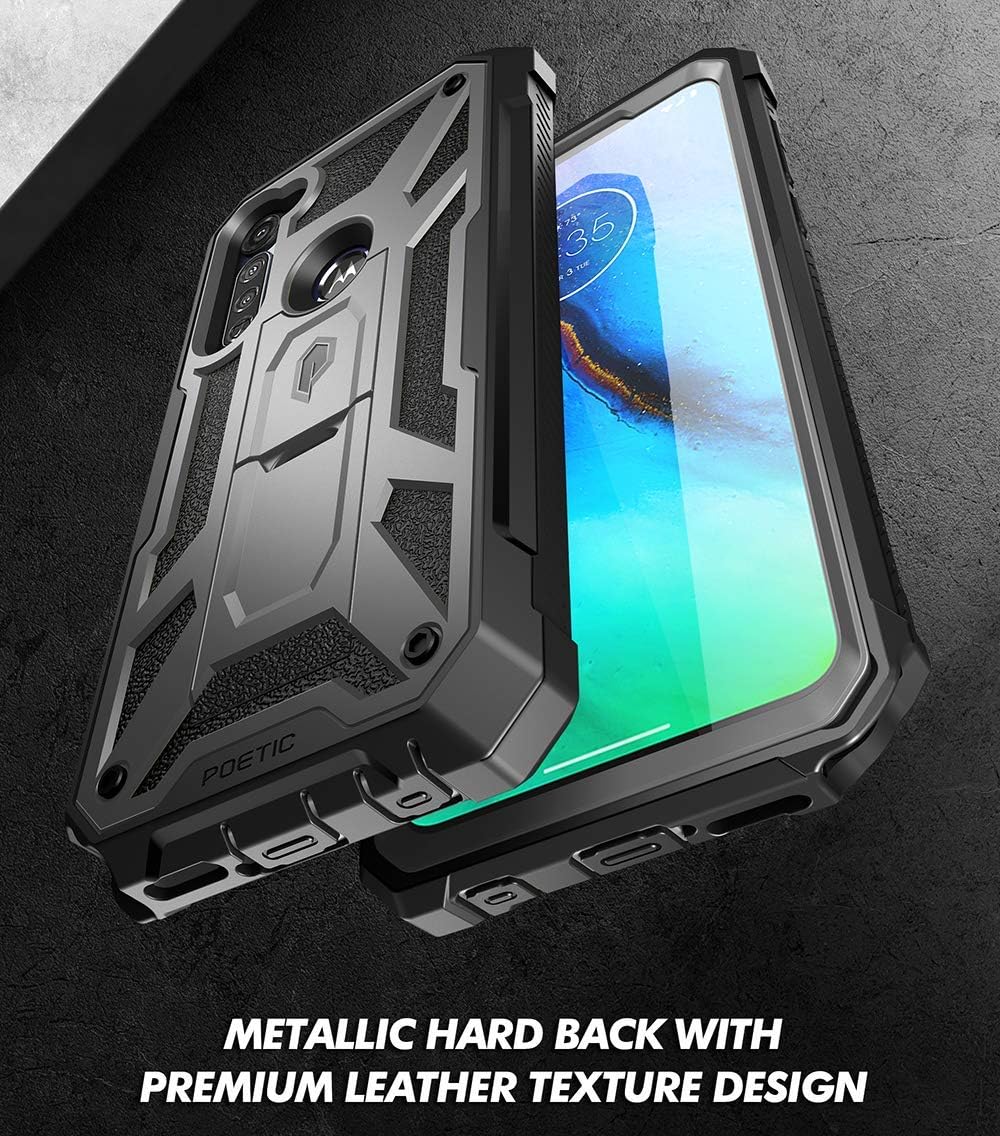 Cheapest 🛒 Poetic Spartan Series for Moto G Stylus 2020 Case, (Not Fit 2021 Version), Full-Body Rugged Dual-Layer with Premium Leather Texture Shockproof Protective Cover with Kickstand, Metallic Gun Metal