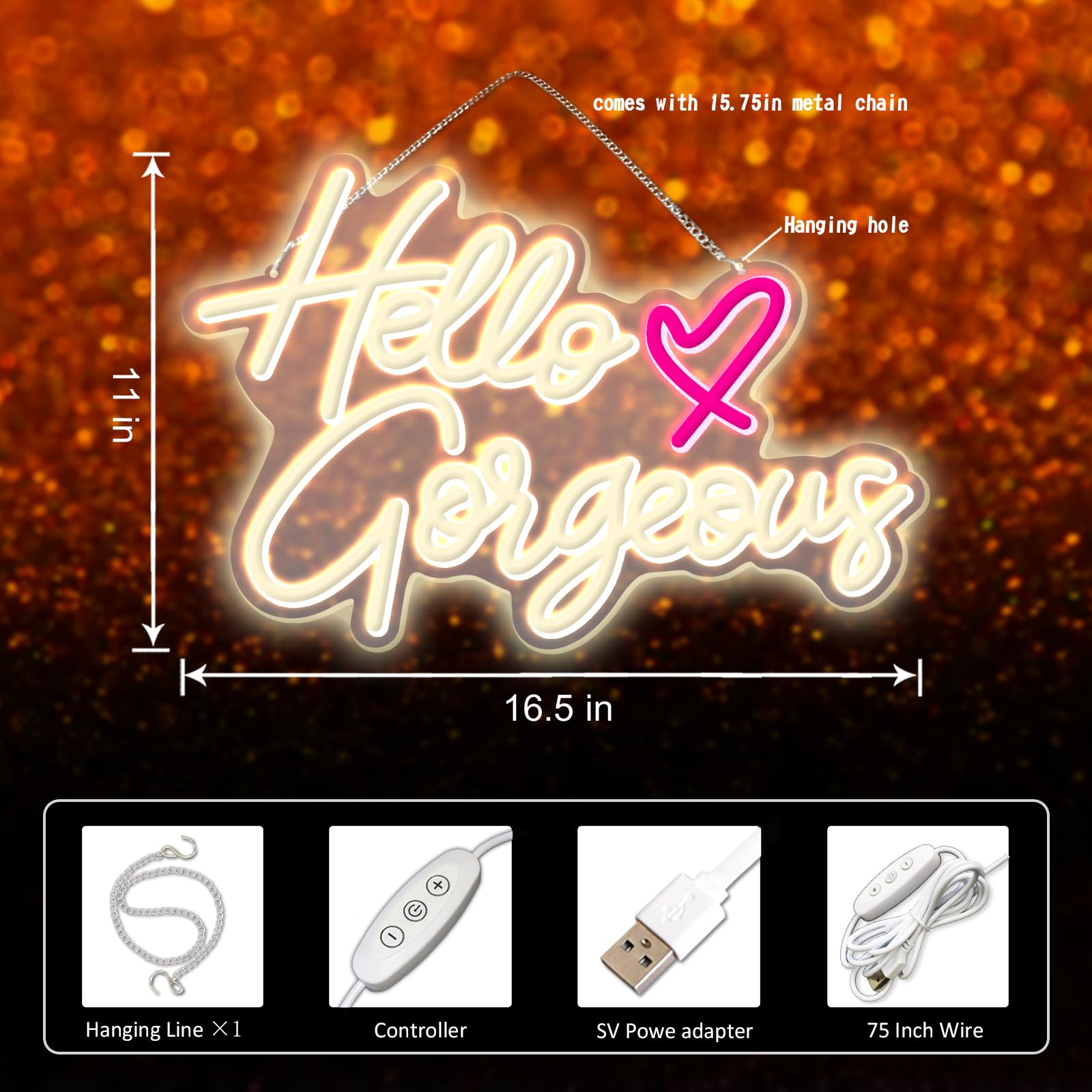 Hello Wunderschöne Neon LED Neon für Wände Warme Weiße Neon Lichter Für Junggesellenabschiede Geburtstag Verlobungspartys Hochzeitsdekoration Mit 16.5 "X 11"Zoll