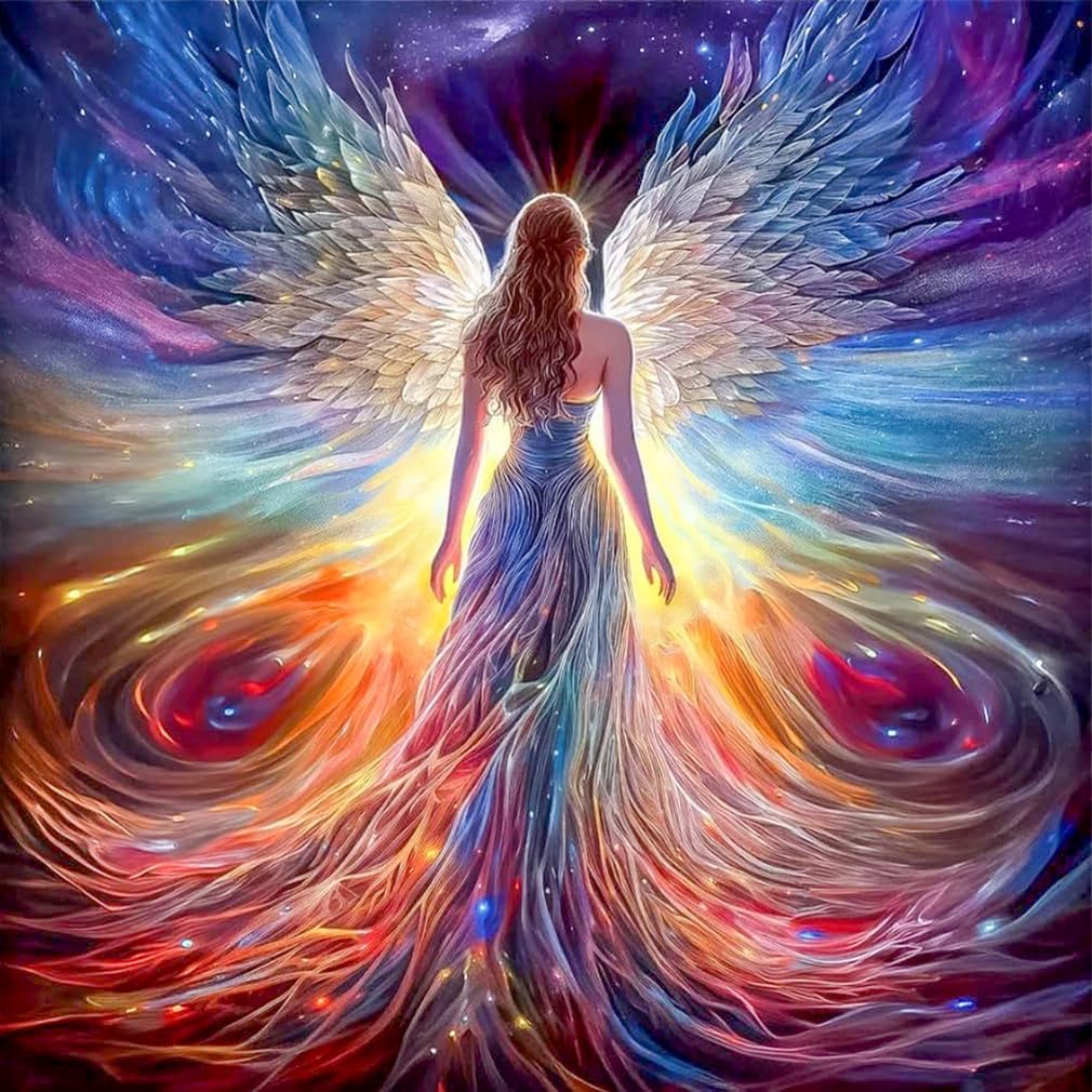 Cuadro de Diamantes 5D Ángel Hada arcoiris, bailarín Pintura Diamante para Adultos, Arte DIY con Gemas, Pintura de Diamantes Personalizada, para adultos y principiantes Decoración de Pared, 30x30cm