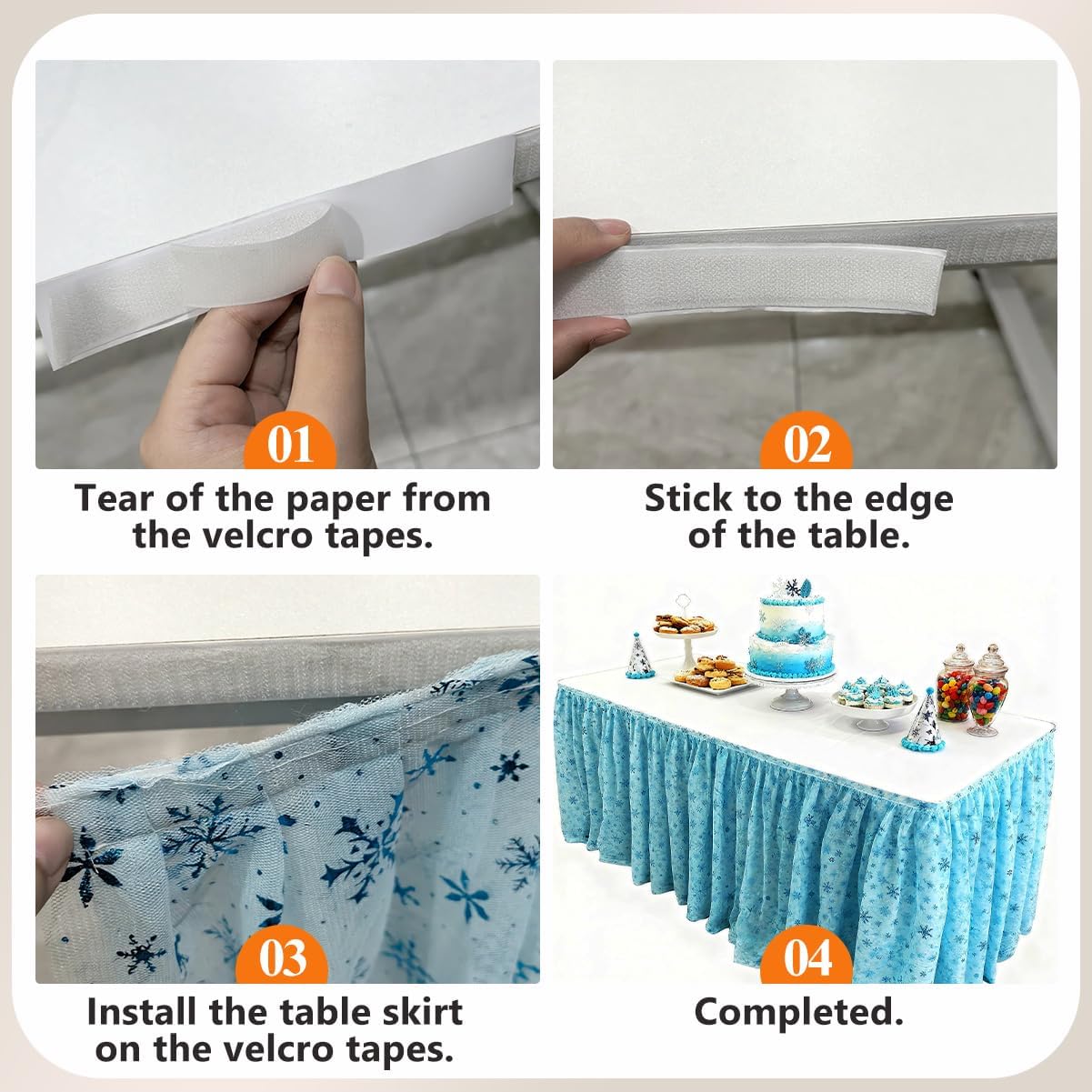 Black Star Tulle Table Skirt 6ft Chiffon Tablecloth for Birthday Party Decorations Baby Shower Girls Parties Cake Dessert Table Decorations 2 Pack