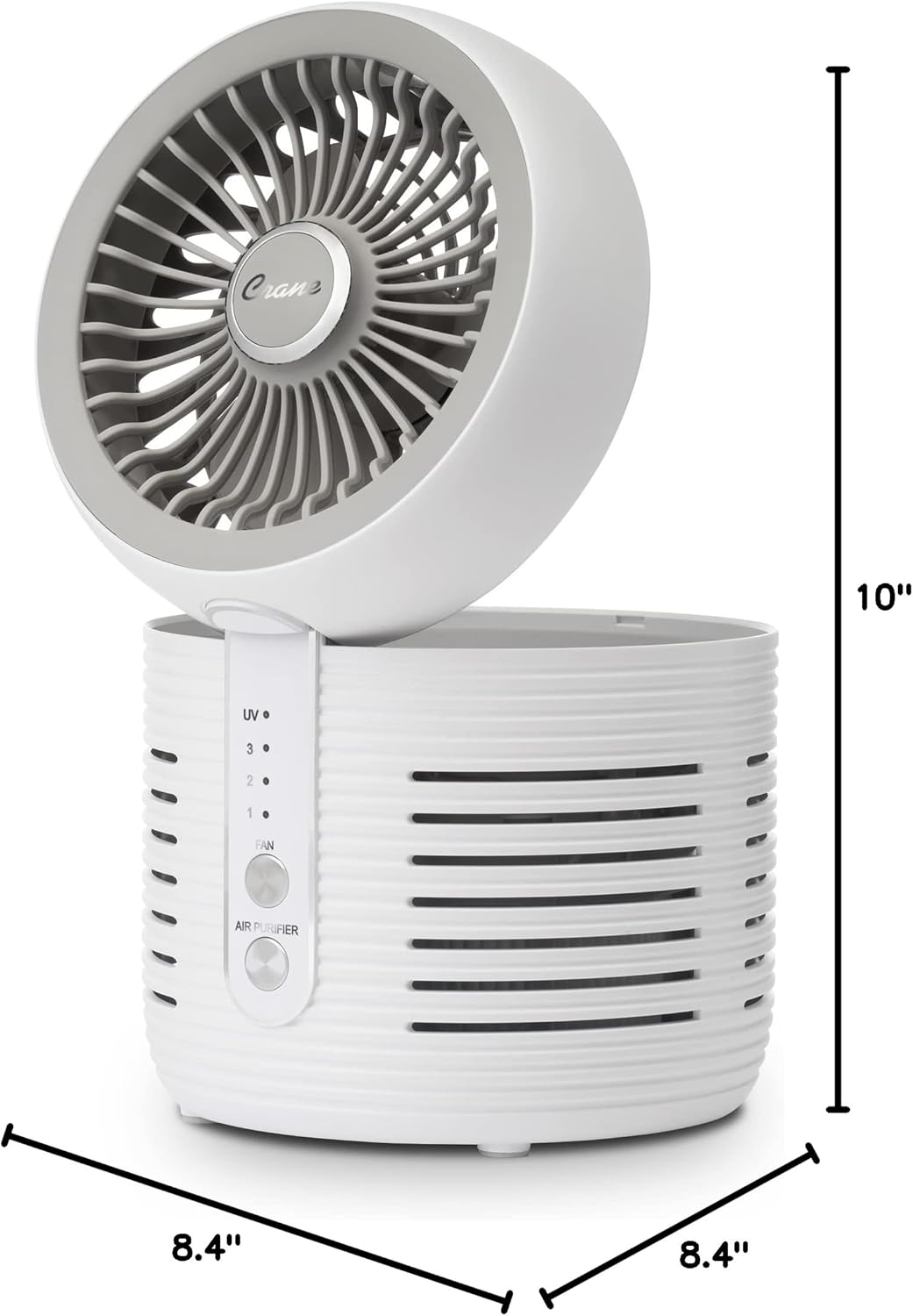Crane 2-in-1 Air Purifier and Desk Fan, Fan and Air Purifier Combo, Ideal for Office Desk, Night Stand, Dorm, or Small Bedroom, Small HEPA Air Purifier - Image 9