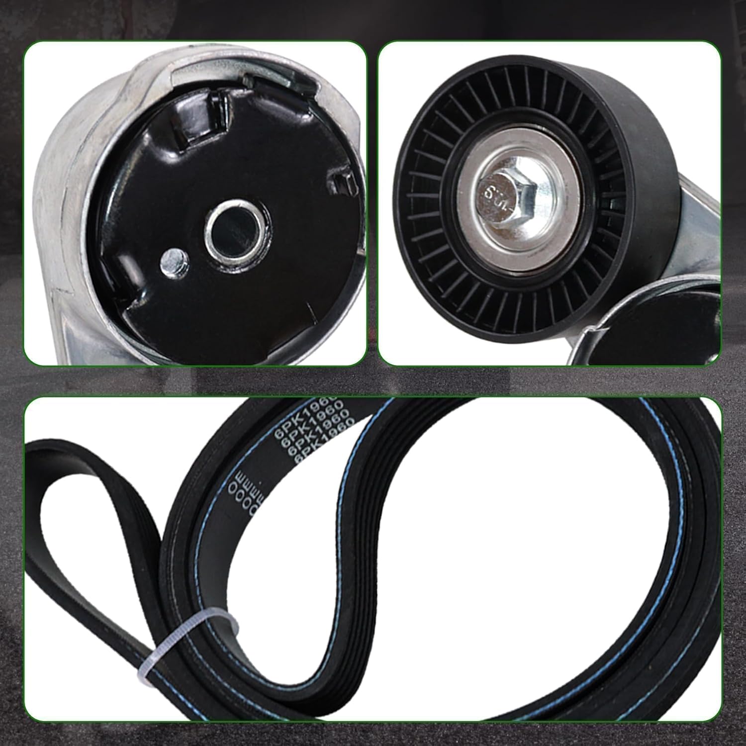 90K-39282D Engine Drive Belt Tensioner Idler Pulley Serpentine Belt Drive Kit Fit for 2011-2019 Chrysler 200/Town & Country for Dodge Avenger/Grand Caravan/Journey for Ram C/V 3.6L V6#90K39282D 39282