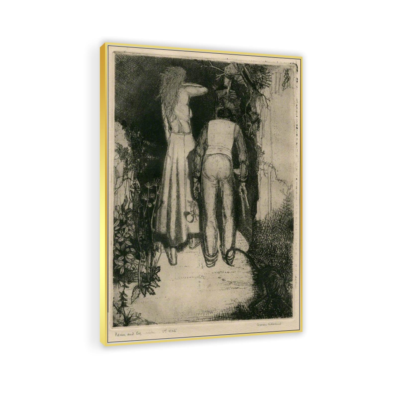 JZSDGB Graham Vivian Sutherland wydruki - Adam i Ewa plakat słynne obrazy olejne, reprodukcja, nowoczesny druk na płótnie, dzieło sztuki, abstrakcyjne obrazy, druk na płótnie, sztuka ścienna, 30 x 45