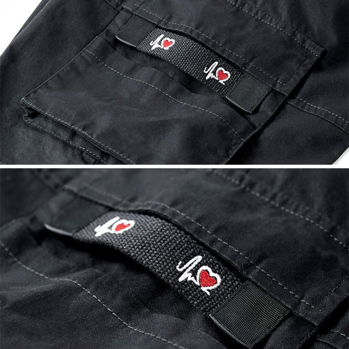 Men's Black Cotton Leisure Shorts with Adjustable Drawstring Summer