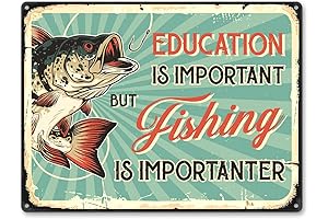 Vintage Fishing Education Sign - A Rustic Wall Décor for Fishing Enthusiasts