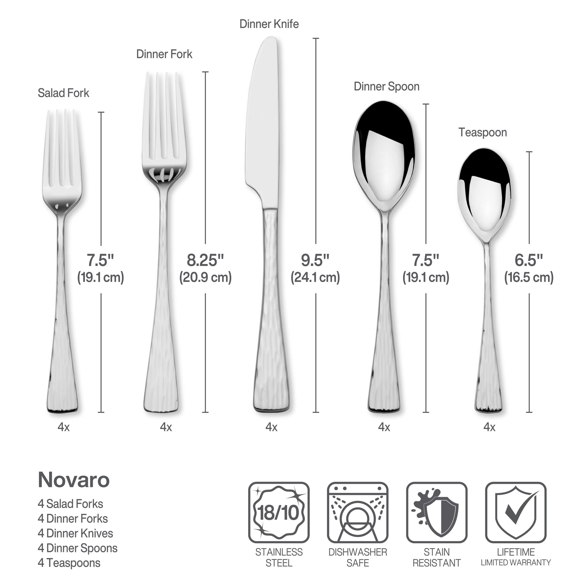 Amazon.com: Mikasa Novaro 20-Piece 18/10 Stainless Steel Flatware