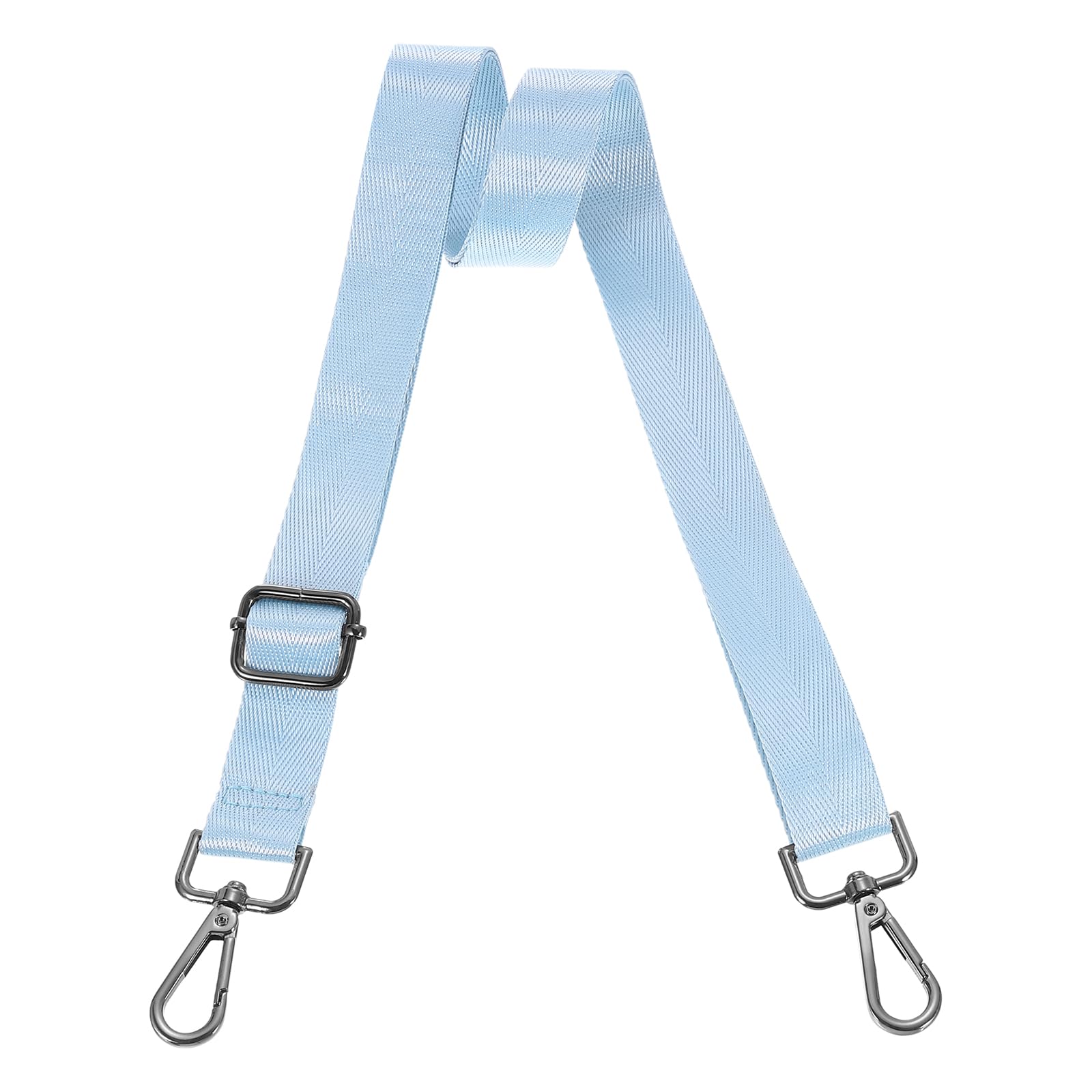 uxcell Wide Shoulder Strap, 2.5cm Adjustable Purse Strap Replacement Crossbody Strap for Shoulder Bag Handbag, Sky Blue, Black Pull Core Buckle